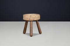 Adrien Audoux & Frida Minet Rope and Beech Stool, France 1950s