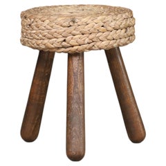 Adrien Audoux & Frida Minet Rope and Beech Stool, France 1950s