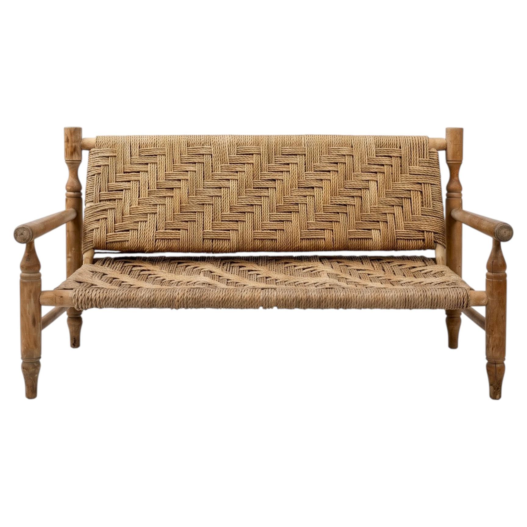 Adrien Audoux & Frida Minet Rope Bench for Vibo Vesoul - France - 1950s