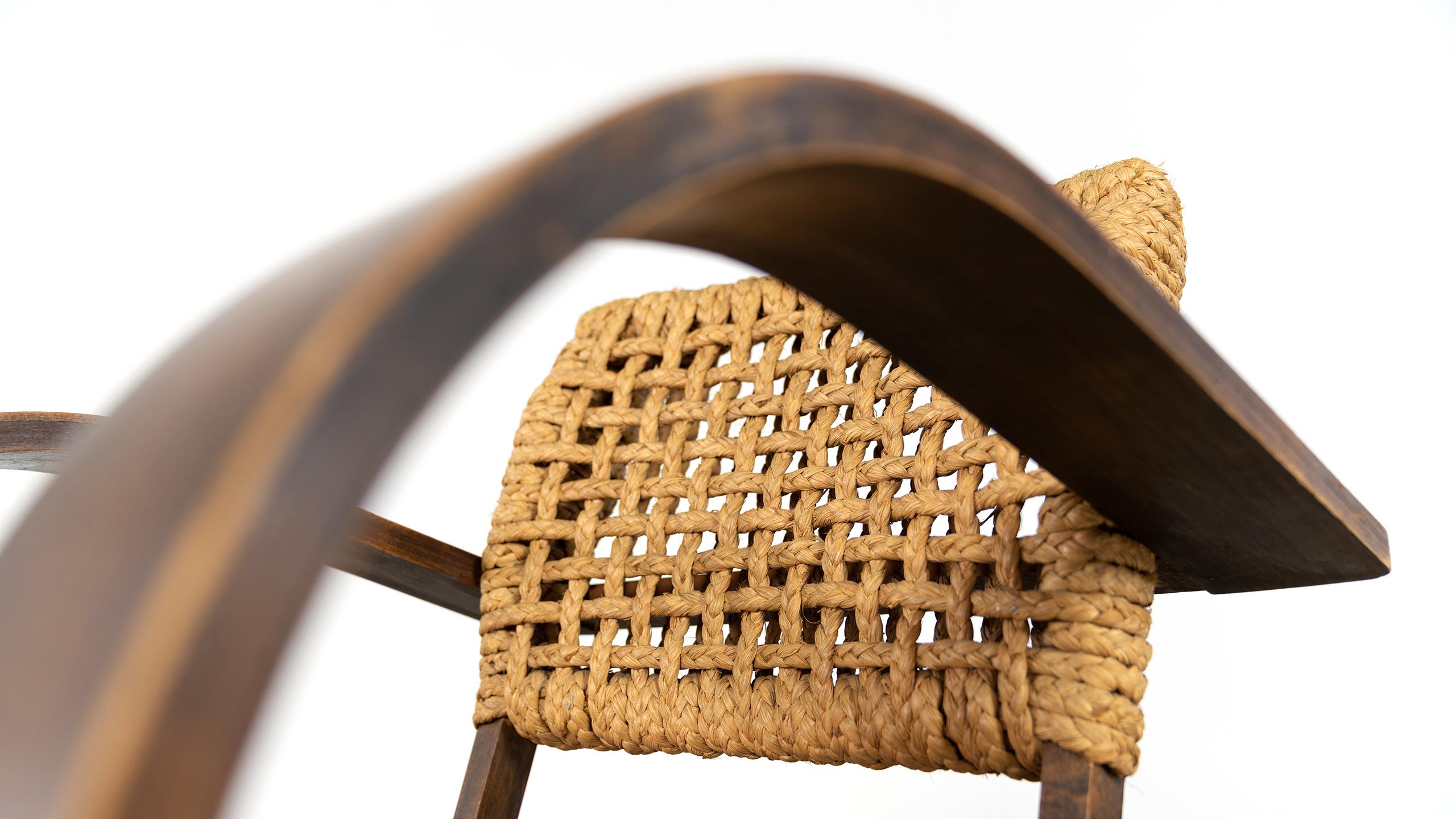 Adrien Audoux & Frida Minet Rope Easy Chair for Vibo, ca. 1940, Paris, France 3