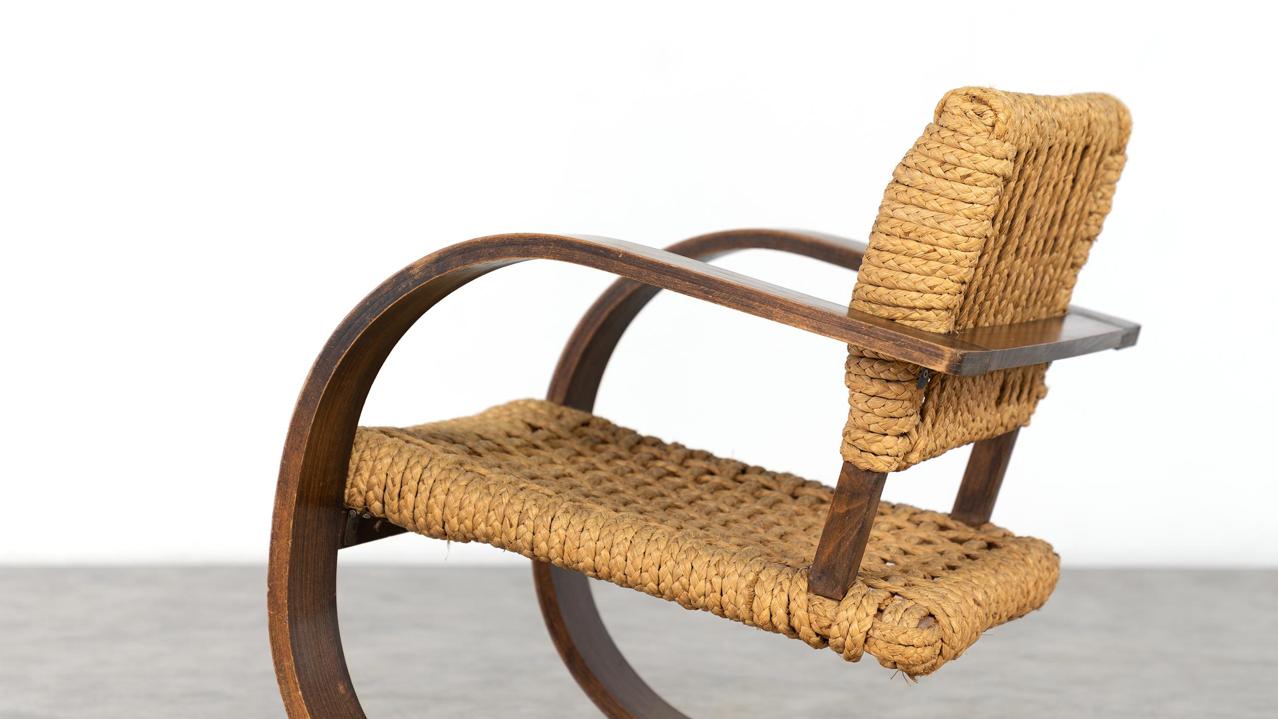 Adrien Audoux & Frida Minet Rope Easy Chair for Vibo, ca. 1940, Paris, France 5