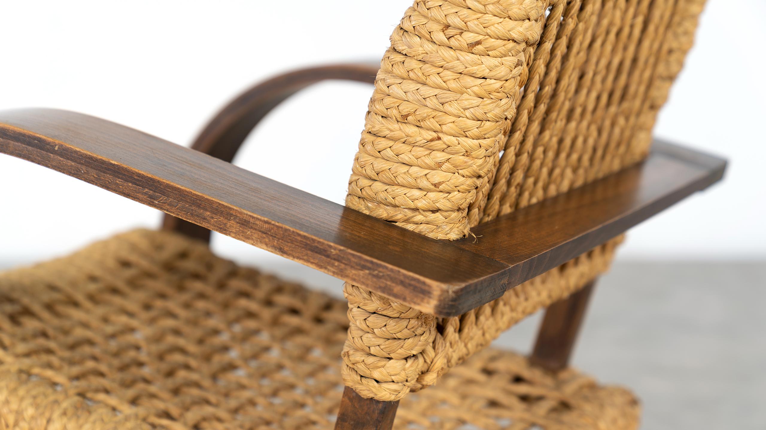 Adrien Audoux & Frida Minet Rope Easy Chair for Vibo, ca. 1940, Paris, France 6