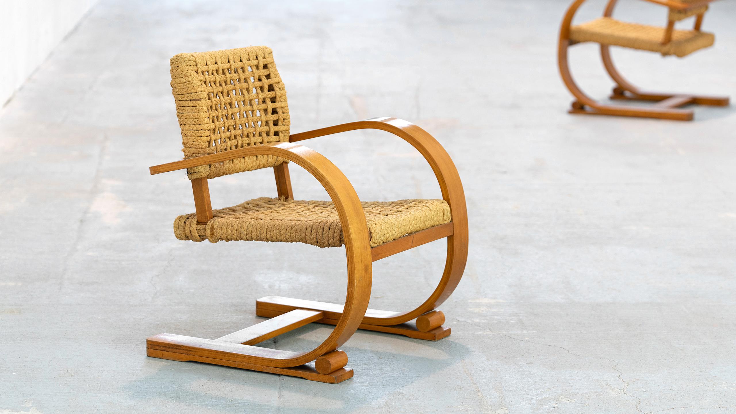 Adrien Audoux & Frida Minet Rope Easy Chair for Vibo, ca. 1940, Paris, France 9