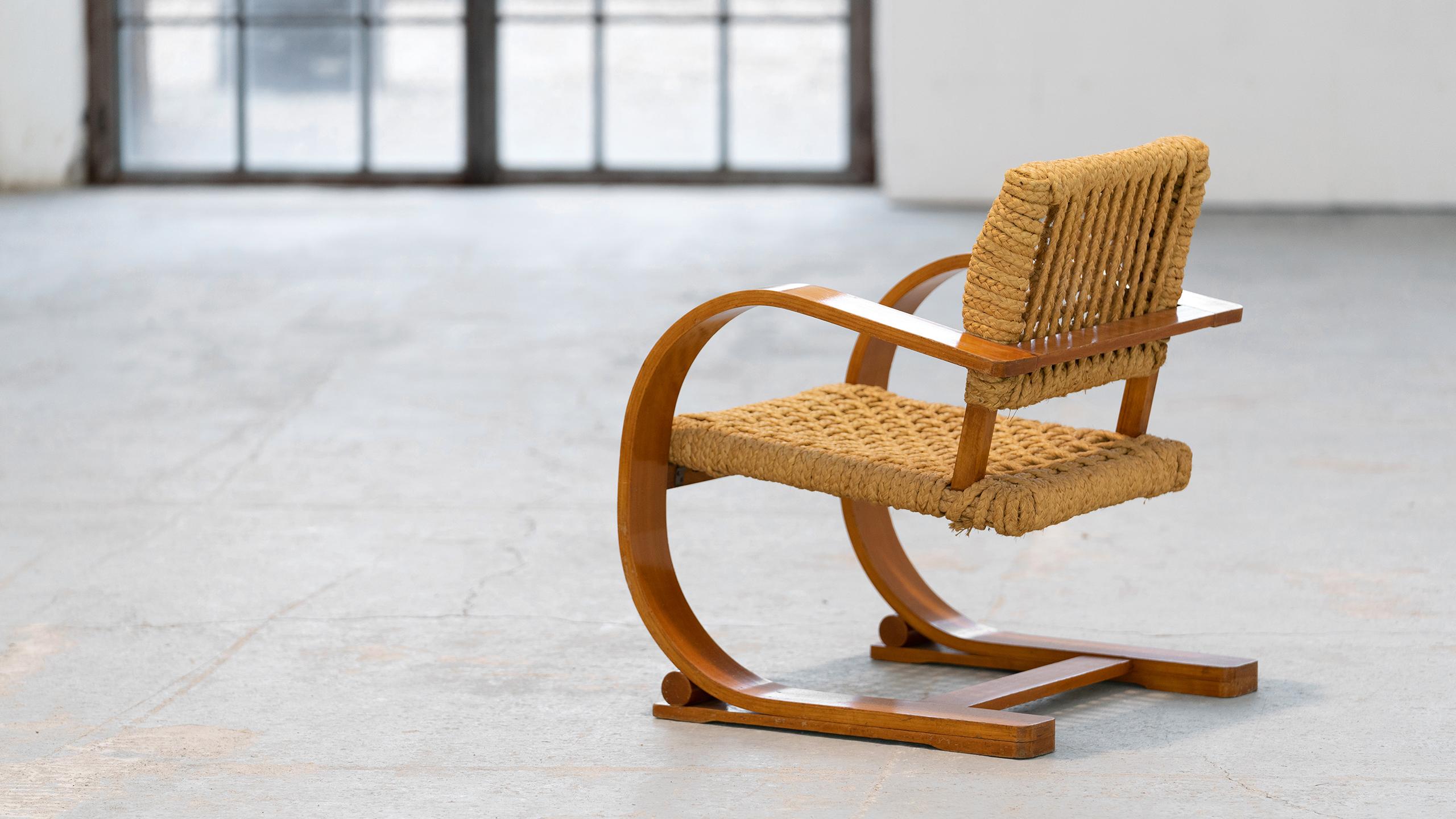 Adrien Audoux & Frida Minet Rope Easy Chair for Vibo, ca. 1940, Paris, France 10