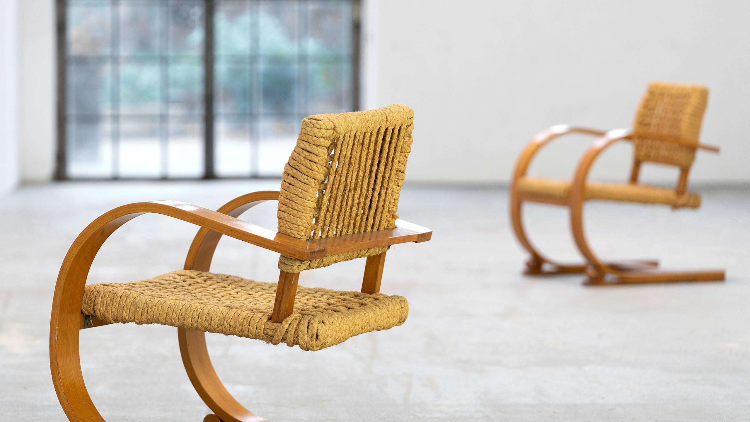 Adrien Audoux & Frida Minet Rope Easy Chair for Vibo, ca. 1940, Paris, France 11