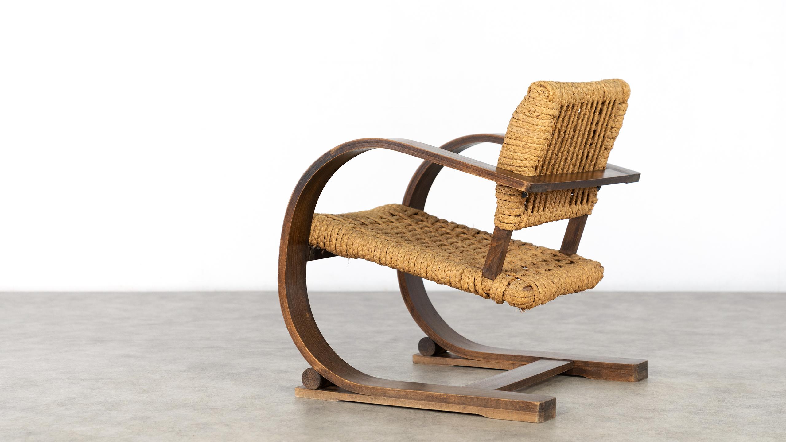 Adrien Audoux & Frida Minet Rope Easy Chair for Vibo, ca. 1940, Paris, France 10