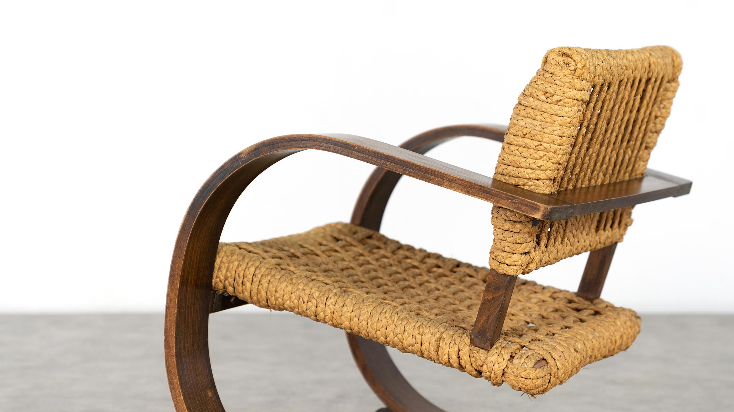 Adrien Audoux & Frida Minet Rope Easy Chair for Vibo, ca. 1940, Paris, France 11