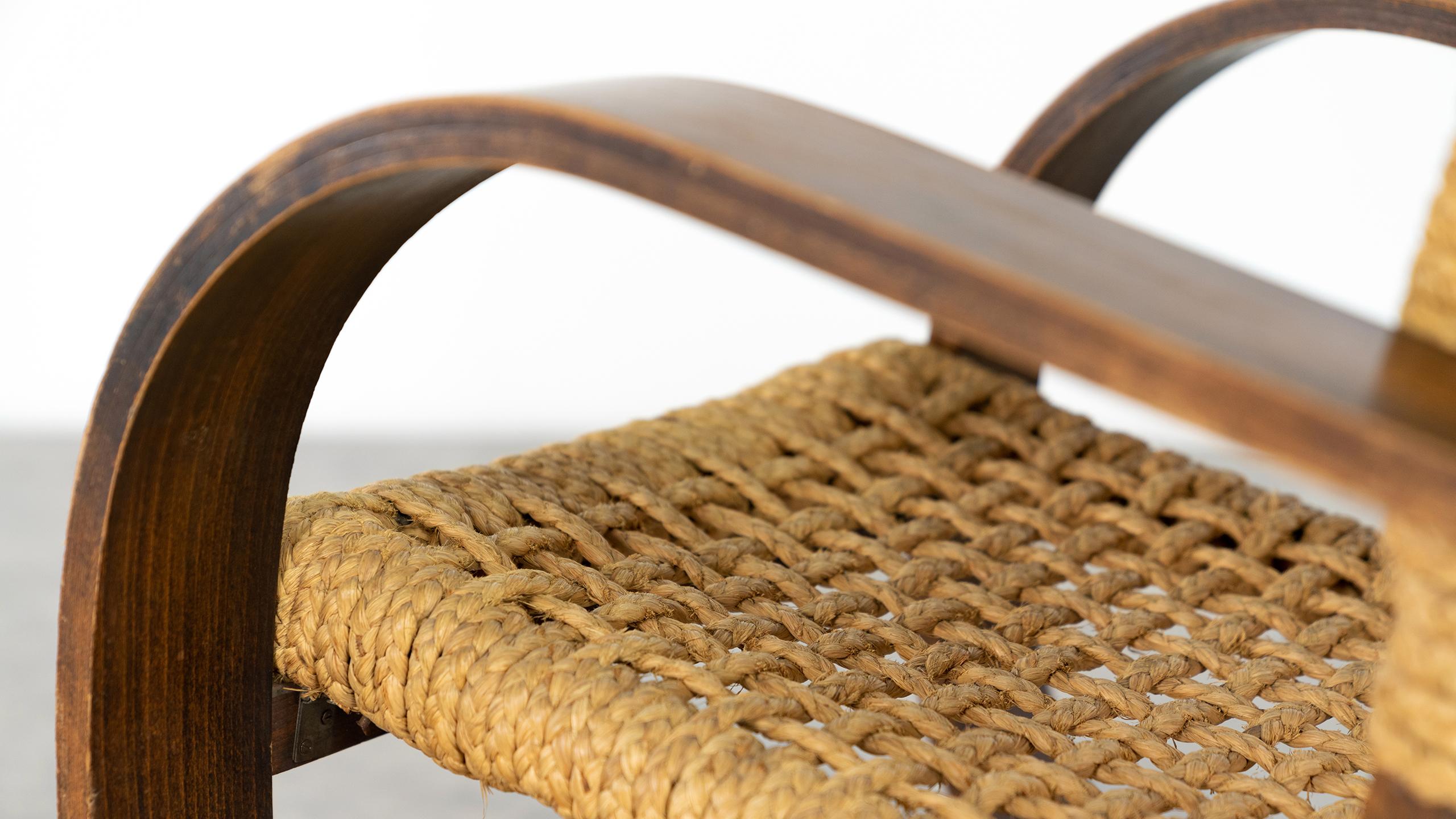 Adrien Audoux & Frida Minet Rope Easy Chair for Vibo, ca. 1940, Paris, France 12