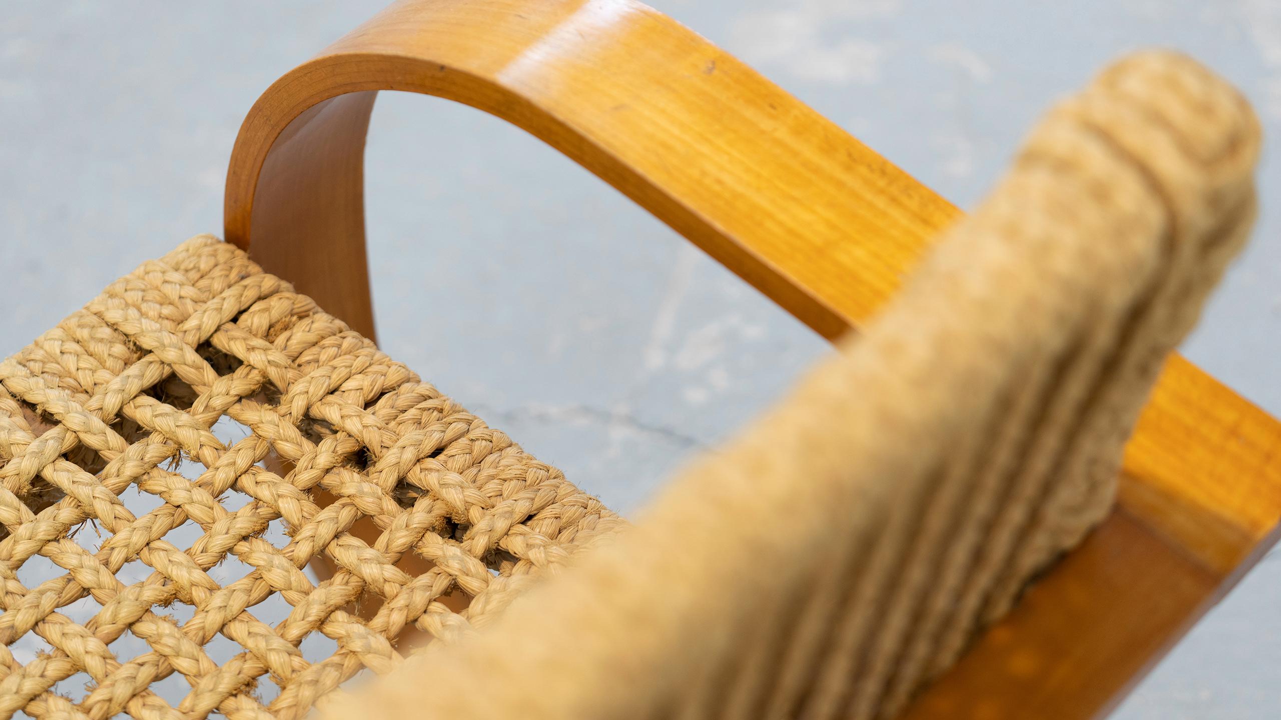 Adrien Audoux & Frida Minet Rope Easy Chair for Vibo, ca. 1940, Paris, France 2