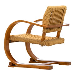 Adrien Audoux & Frida Minet Rope Easy Chair for Vibo, ca. 1940, Paris, France