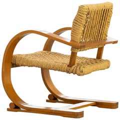 Fauteuil en corde Adrien Audoux & Frida Minet pour Vibo, vers 1940, Paris, France