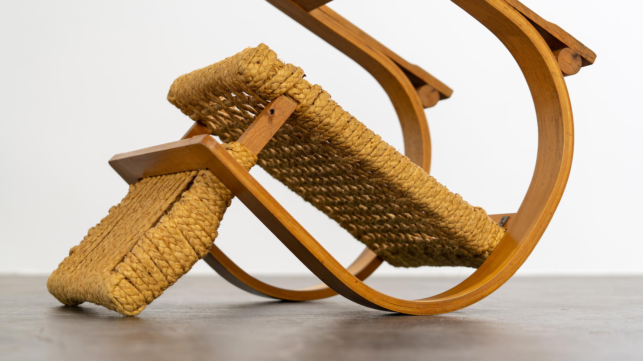 Adrien Audoux & Frida Minet Rope Easy Chair Vibo circa 1940 Paris France Modern For Sale 8