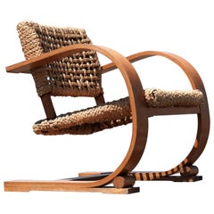 Adrien Audoux & Frida Minet Rope Easy Chair for Vibo, circa 1940, Paris, France