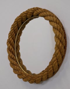 Espejo con marco de cuerda Adrien Audoux & Frida Minet Francia, hacia 1950