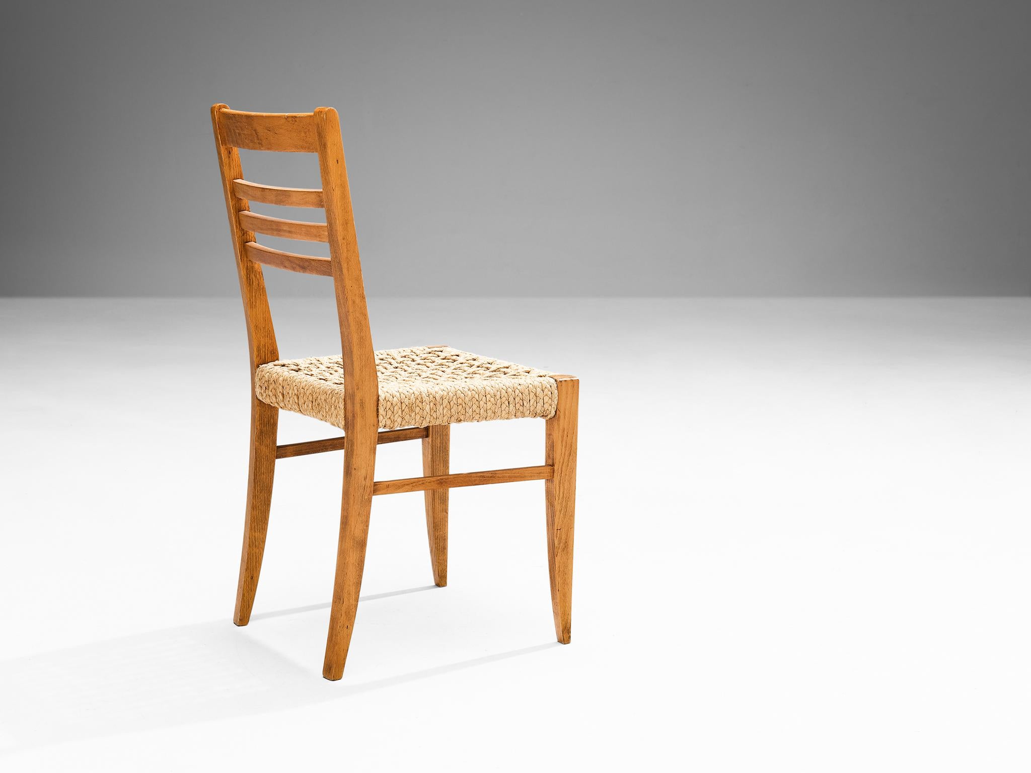 Adrien Audoux & Frida Minet Set of Eight Dining Chairs in Braided Hemp  4