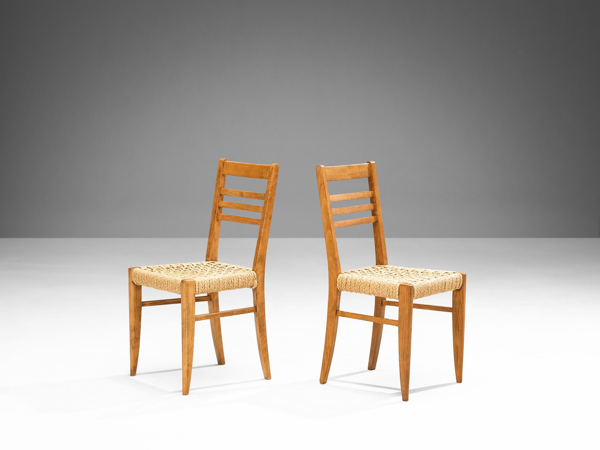 Adrien Audoux & Frida Minet Set of Eight Dining Chairs in Braided Hemp  3