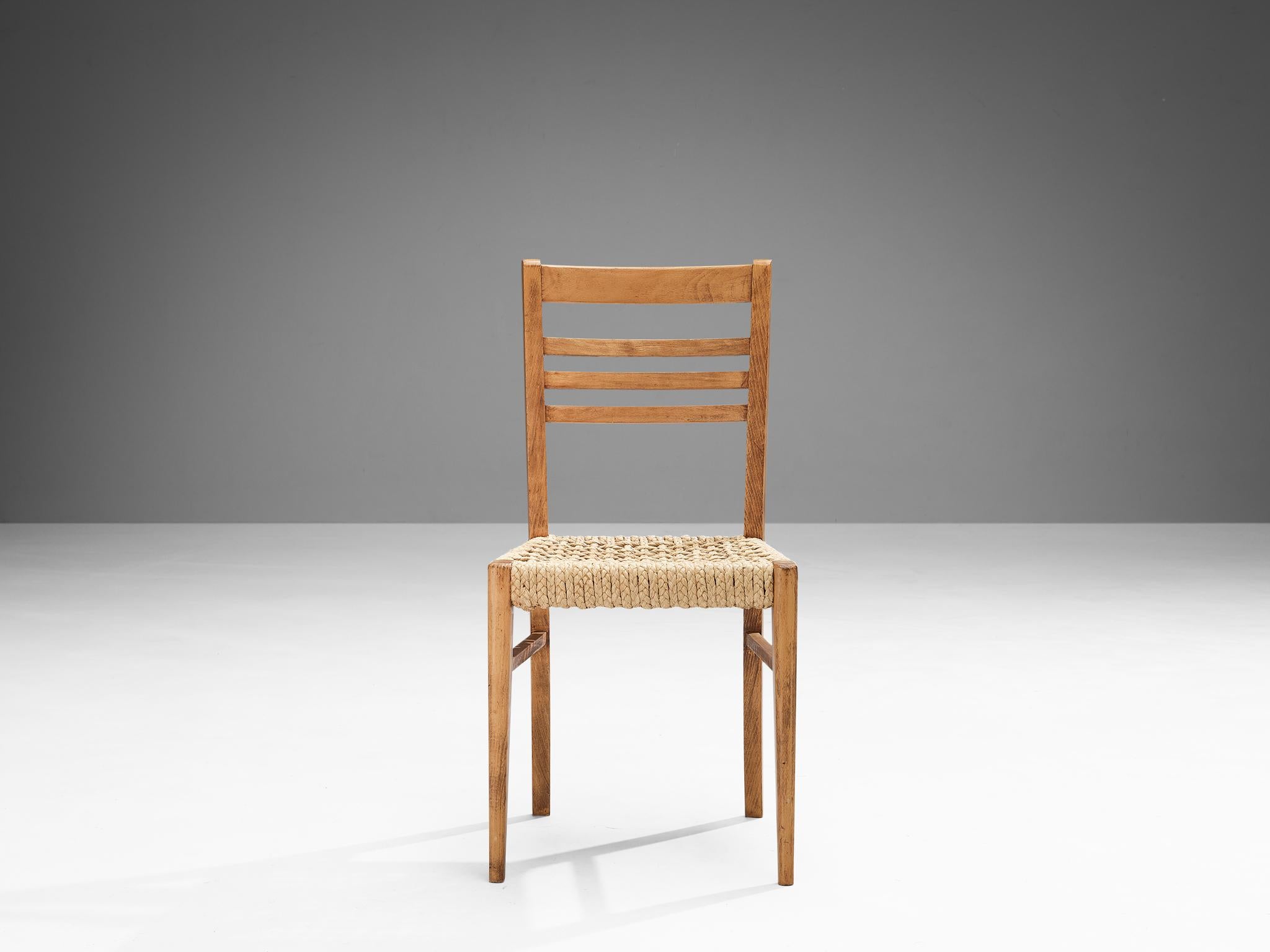 Adrien Audoux & Frida Minet - Ensemble de huit chaises de salle à manger à ourlet tressé  en vente 2