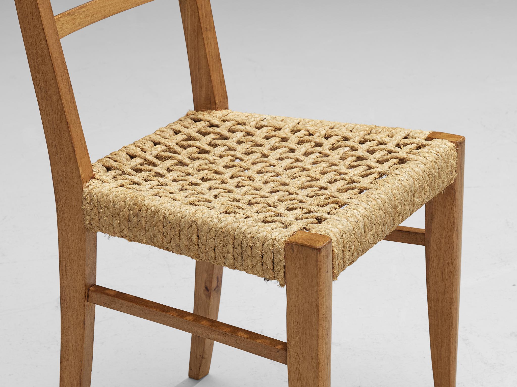 Adrien Audoux & Frida Minet Set of Ten Dining Chairs in Braided Hemp  For Sale 7