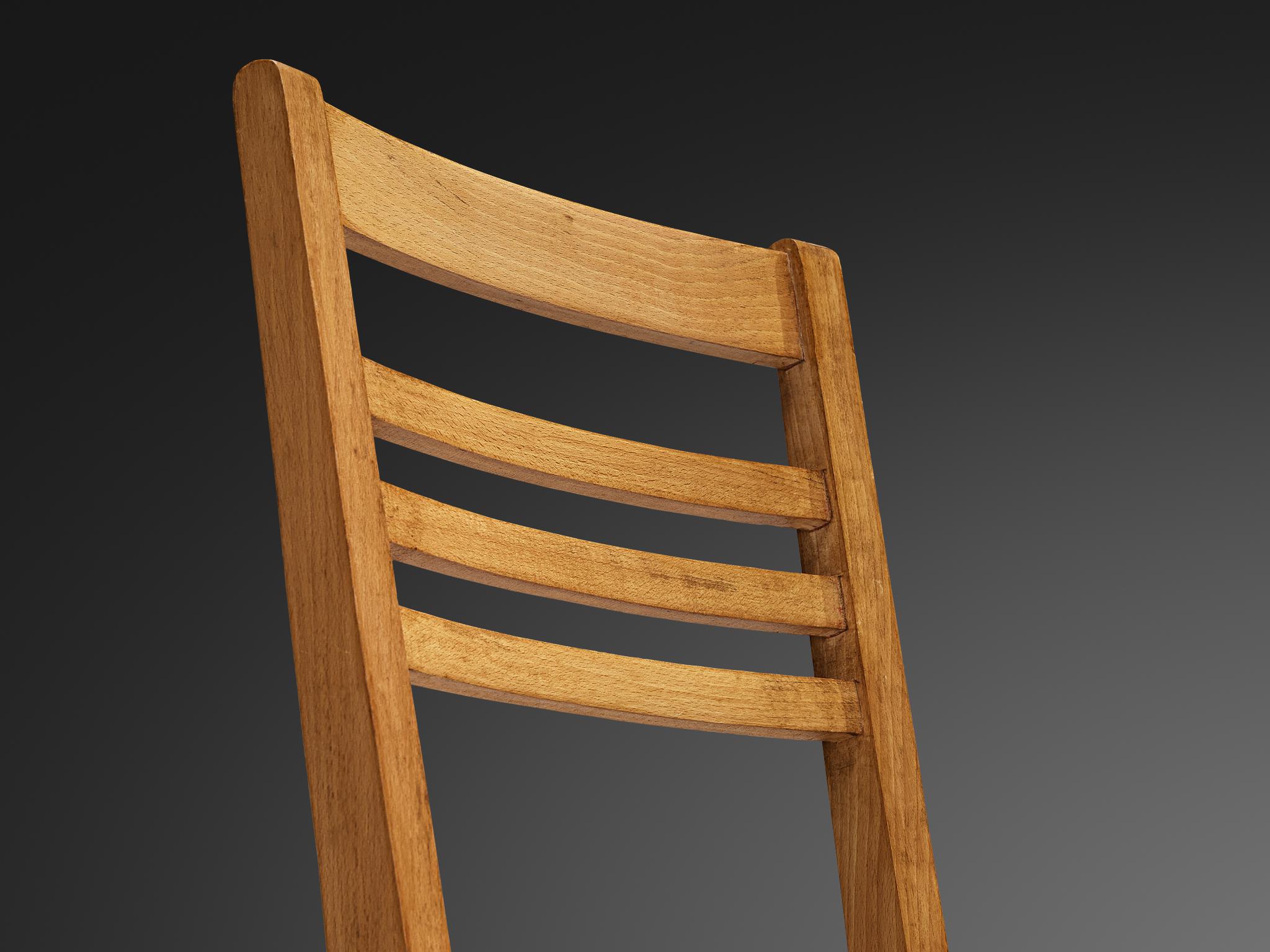 Faggio Adrien Audoux and Frida Minet Set di dieci sedie da pranzo in Hempe intrecciata in vendita