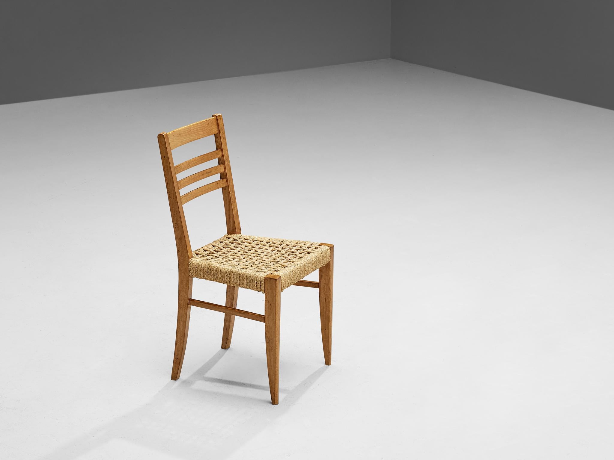 Adrien Audoux & Frida Minet - Ensemble de dix chaises de salle à manger à ourlet tressé  en vente 2