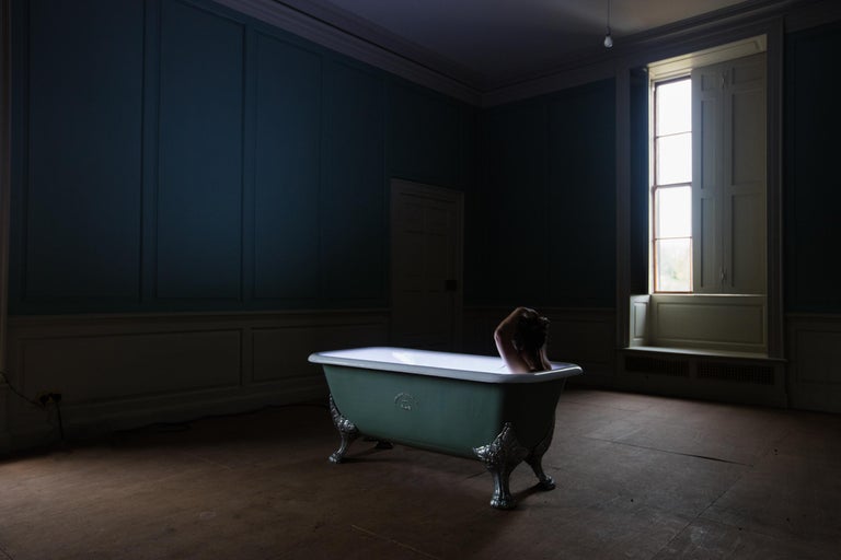 East Wing Mysterious Interior Bathroom Photograph Of Seated Figure In Bathtub