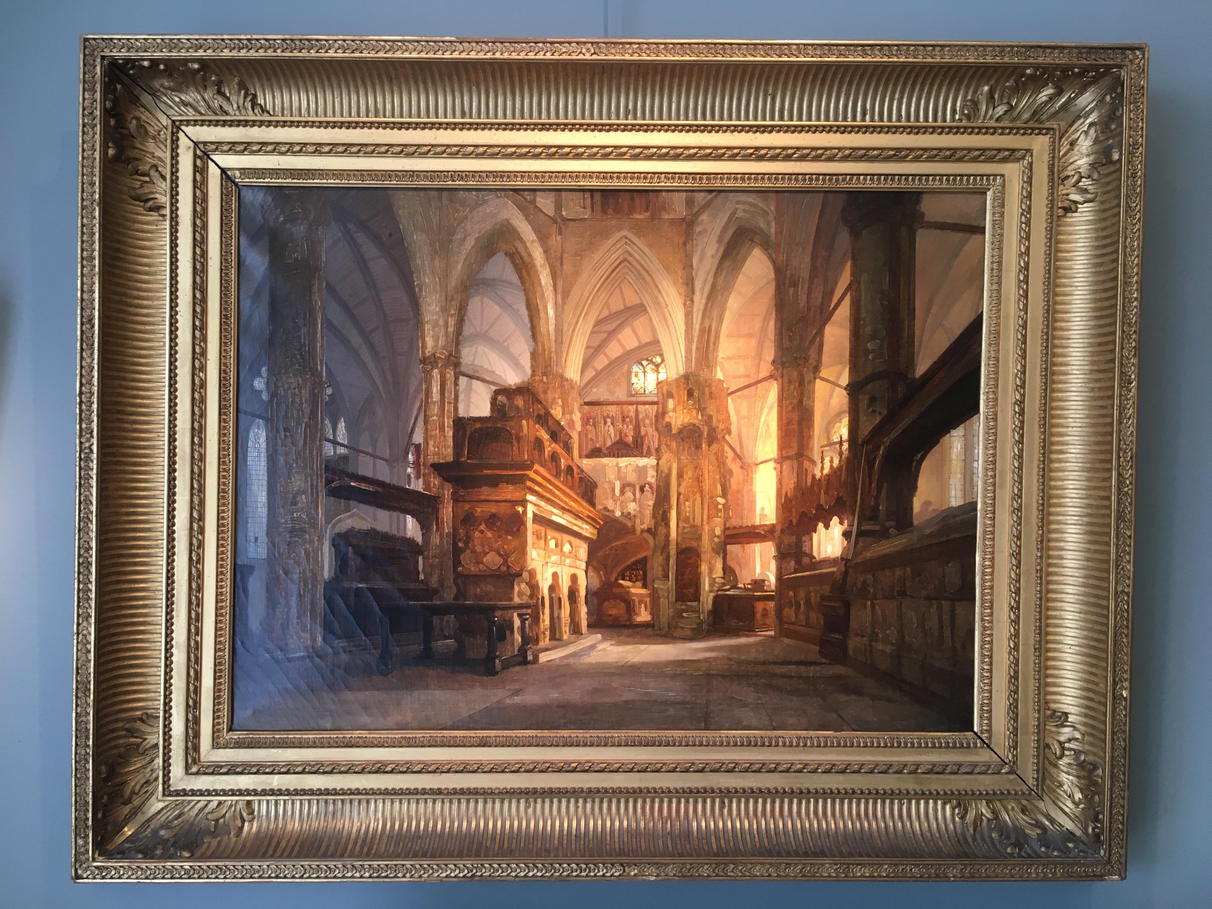 Tomba di Edoardo il Confessore nell'Abbazia di Westminster - Painting di Adrien Dauzats