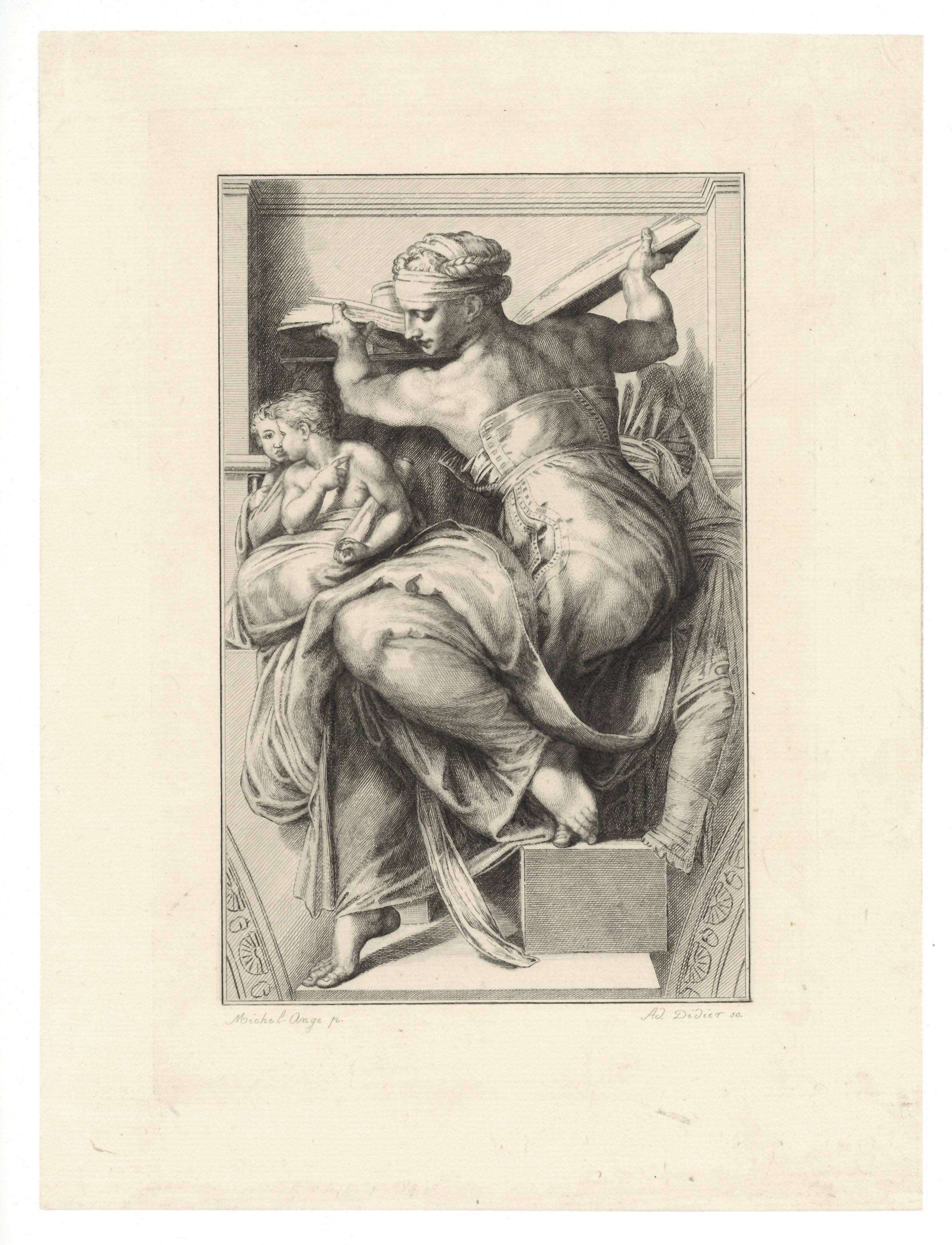 "Sibylle Libyque" etching - Print by Adrien Didier