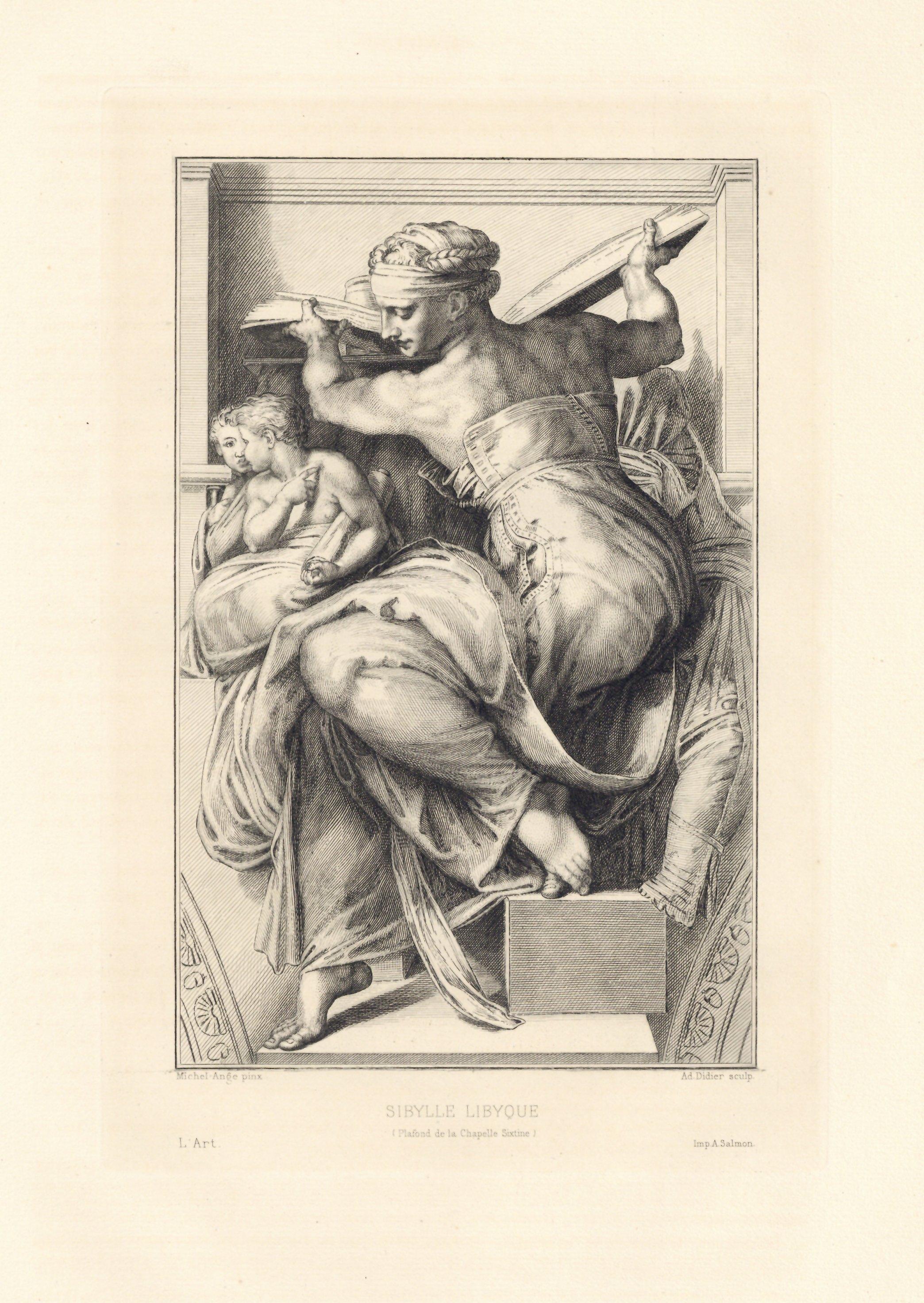 "Sibylle Libyque" etching - Print by Adrien Didier