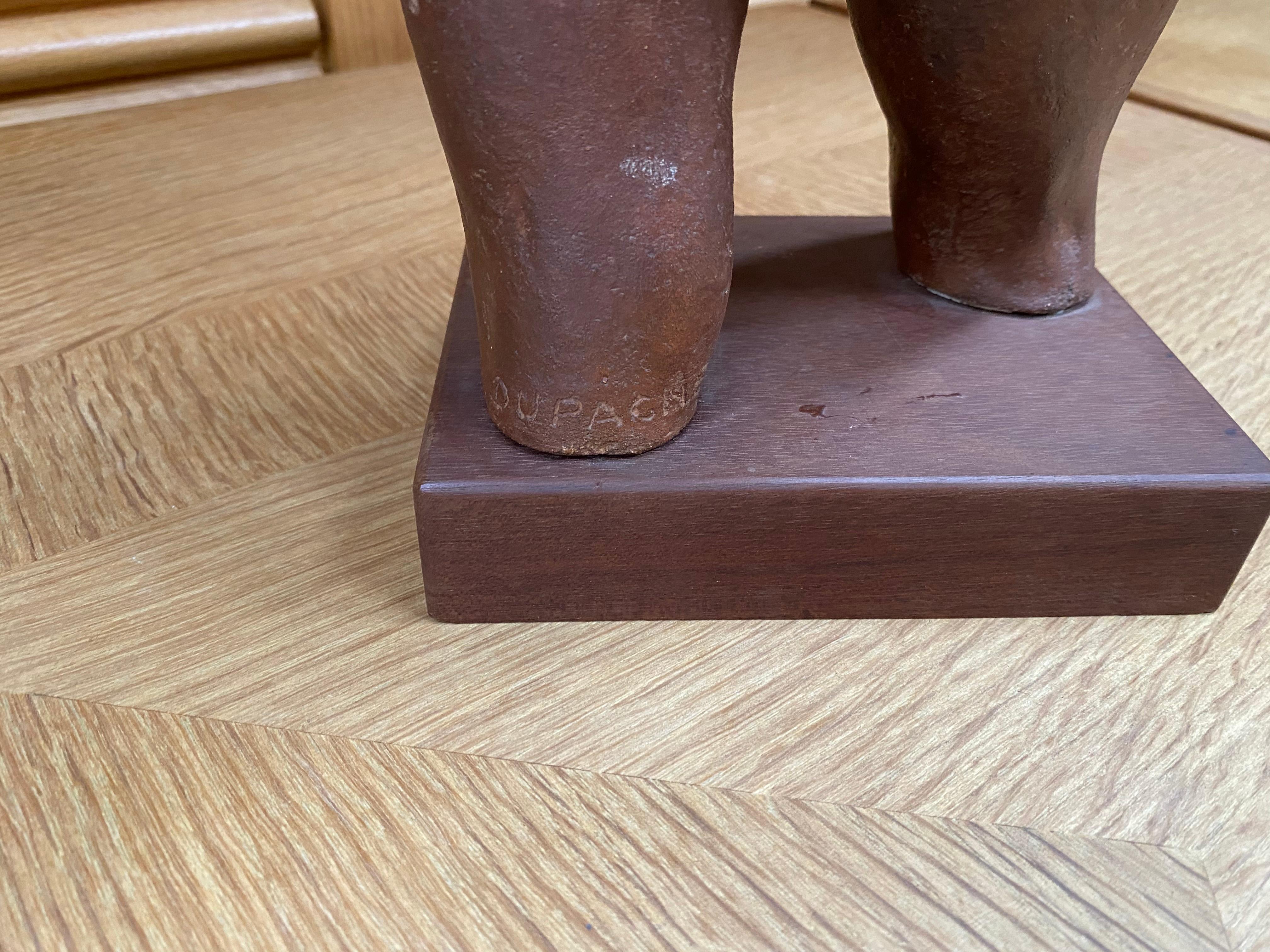 Scultura africanista in terracotta di Adrien Dupagne '1889-1980', 1940-1950 ca. in vendita 3