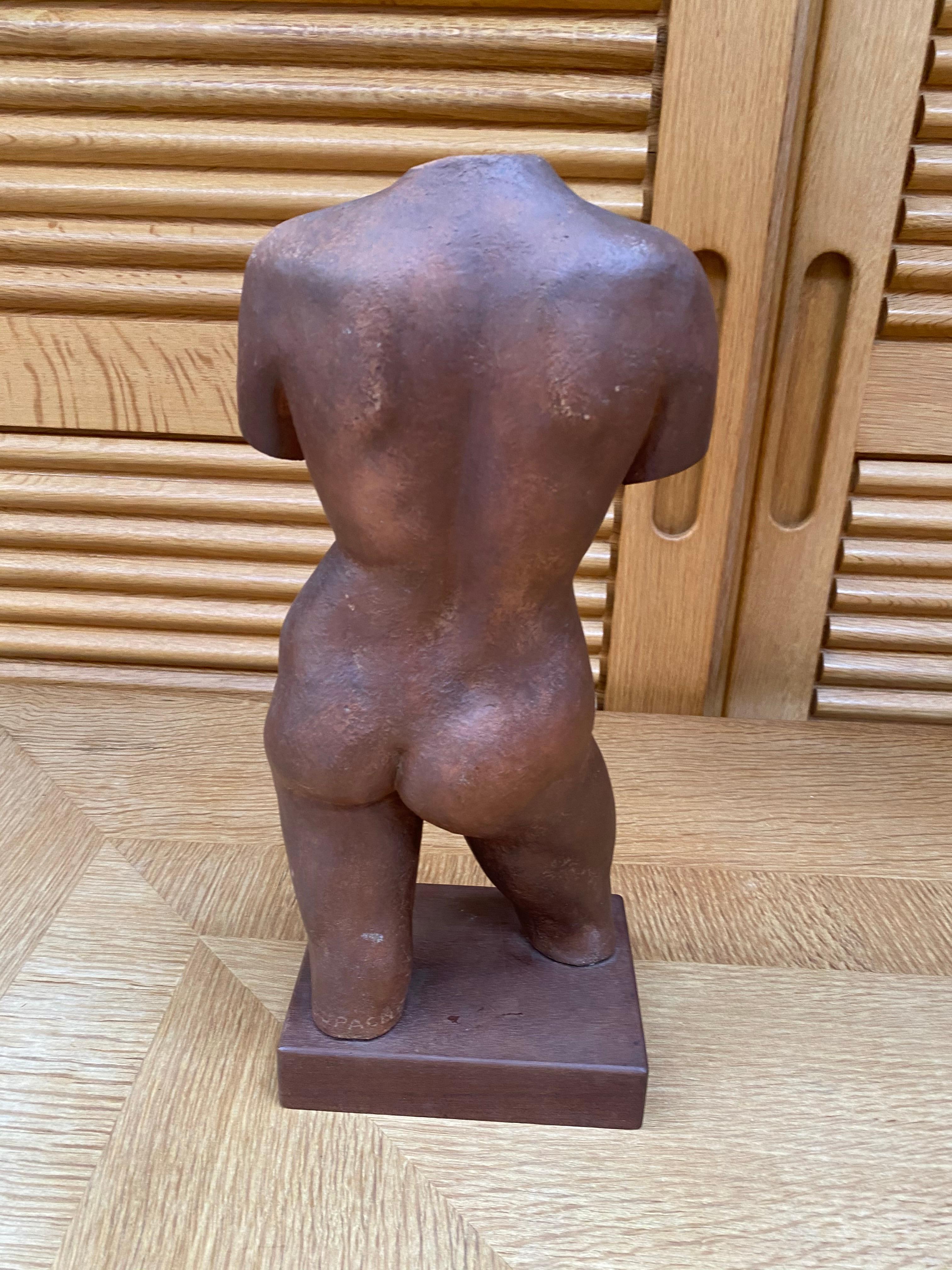 Art Déco Scultura africanista in terracotta di Adrien Dupagne '1889-1980', 1940-1950 ca. in vendita