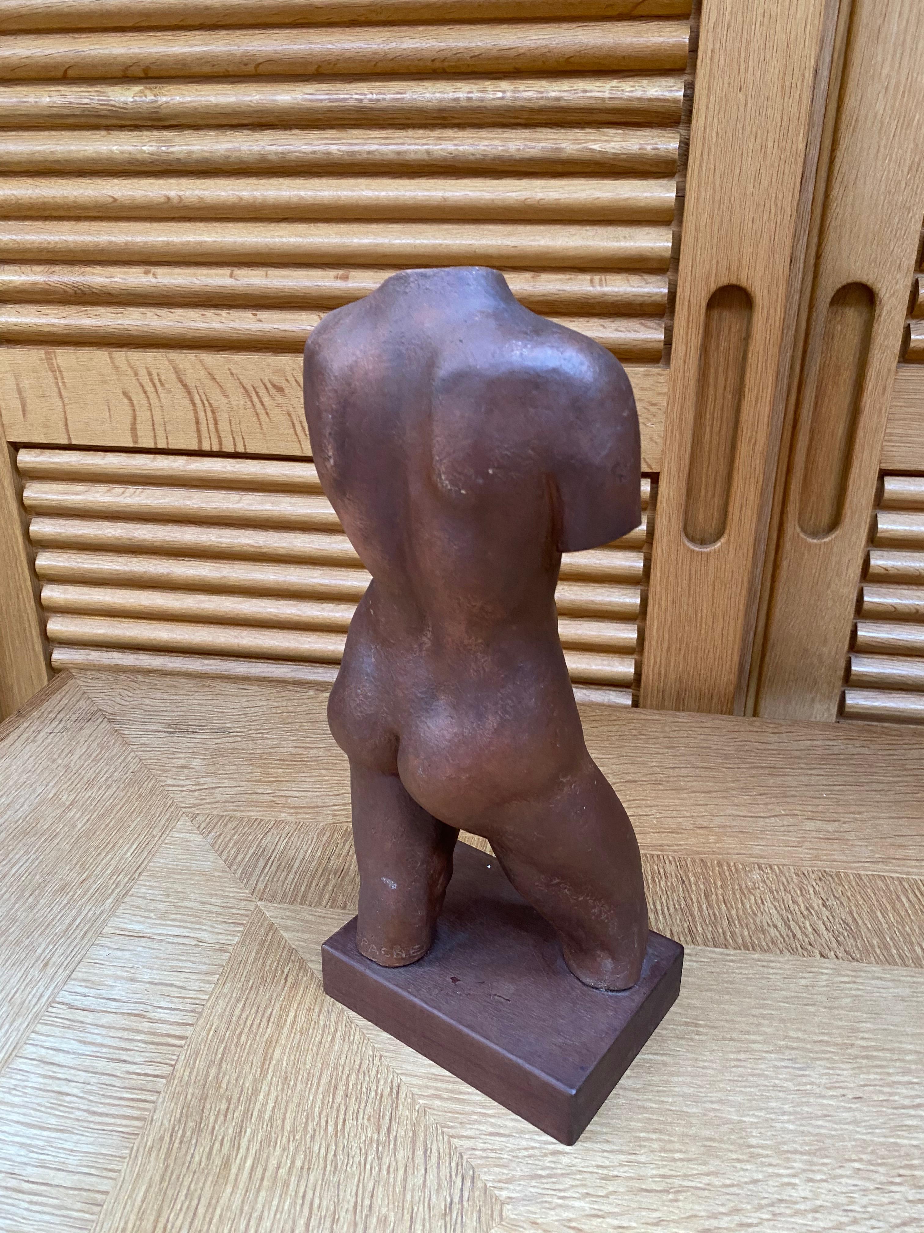 Belga Scultura africanista in terracotta di Adrien Dupagne '1889-1980', 1940-1950 ca. in vendita