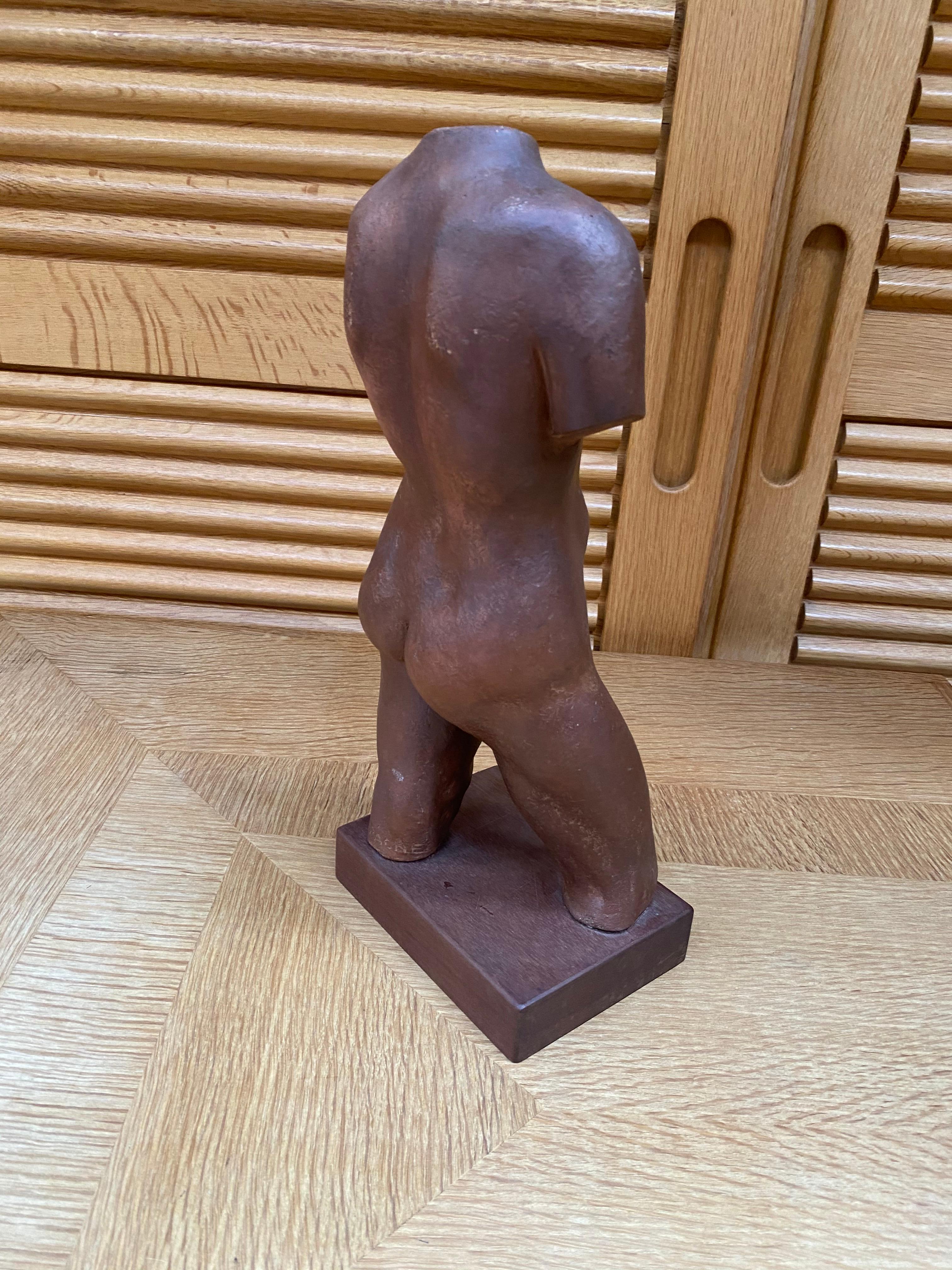 Scultura africanista in terracotta di Adrien Dupagne '1889-1980', 1940-1950 ca. in vendita 2
