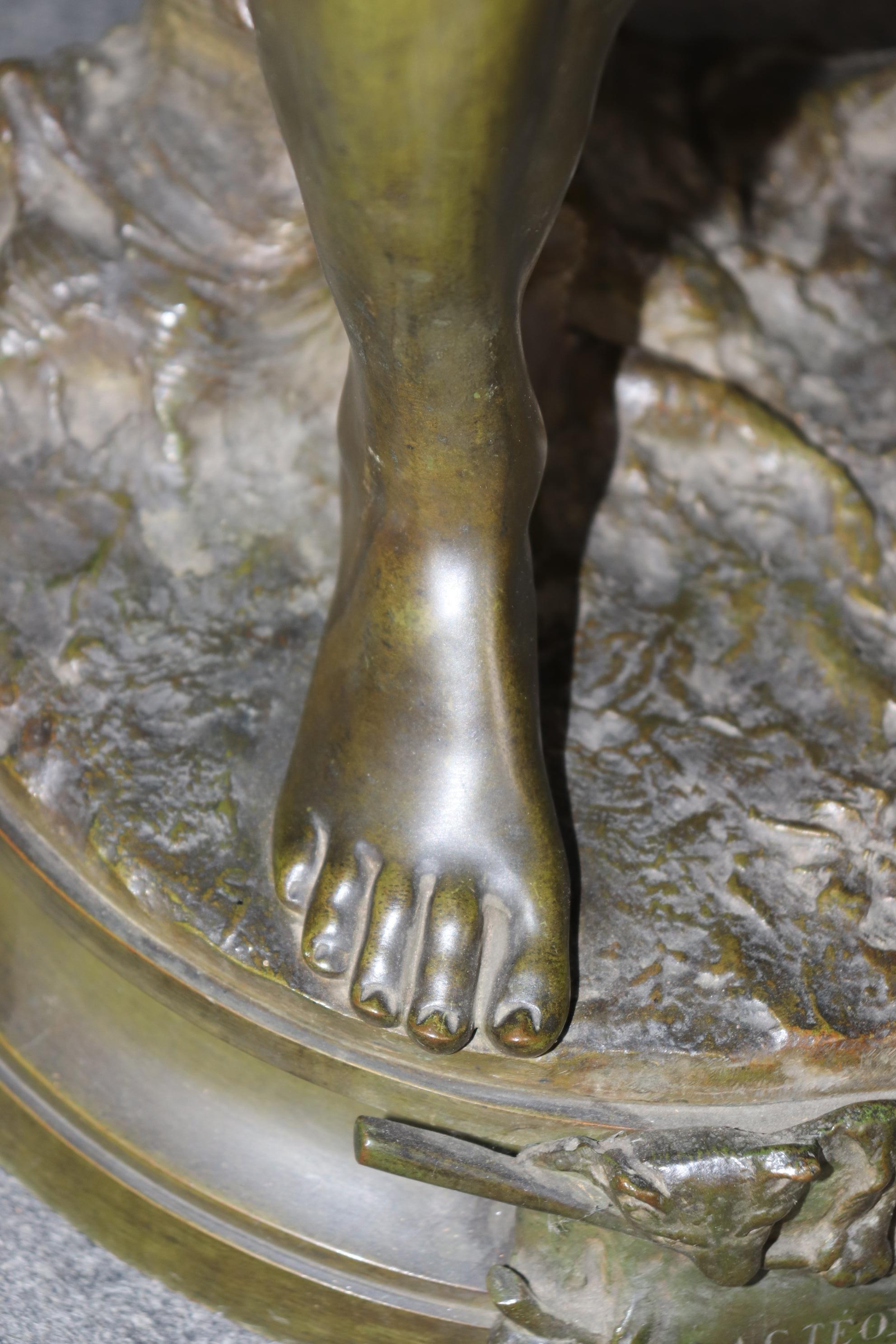 Adrien Étienne Gaudez Scultura figurativa in bronzo 