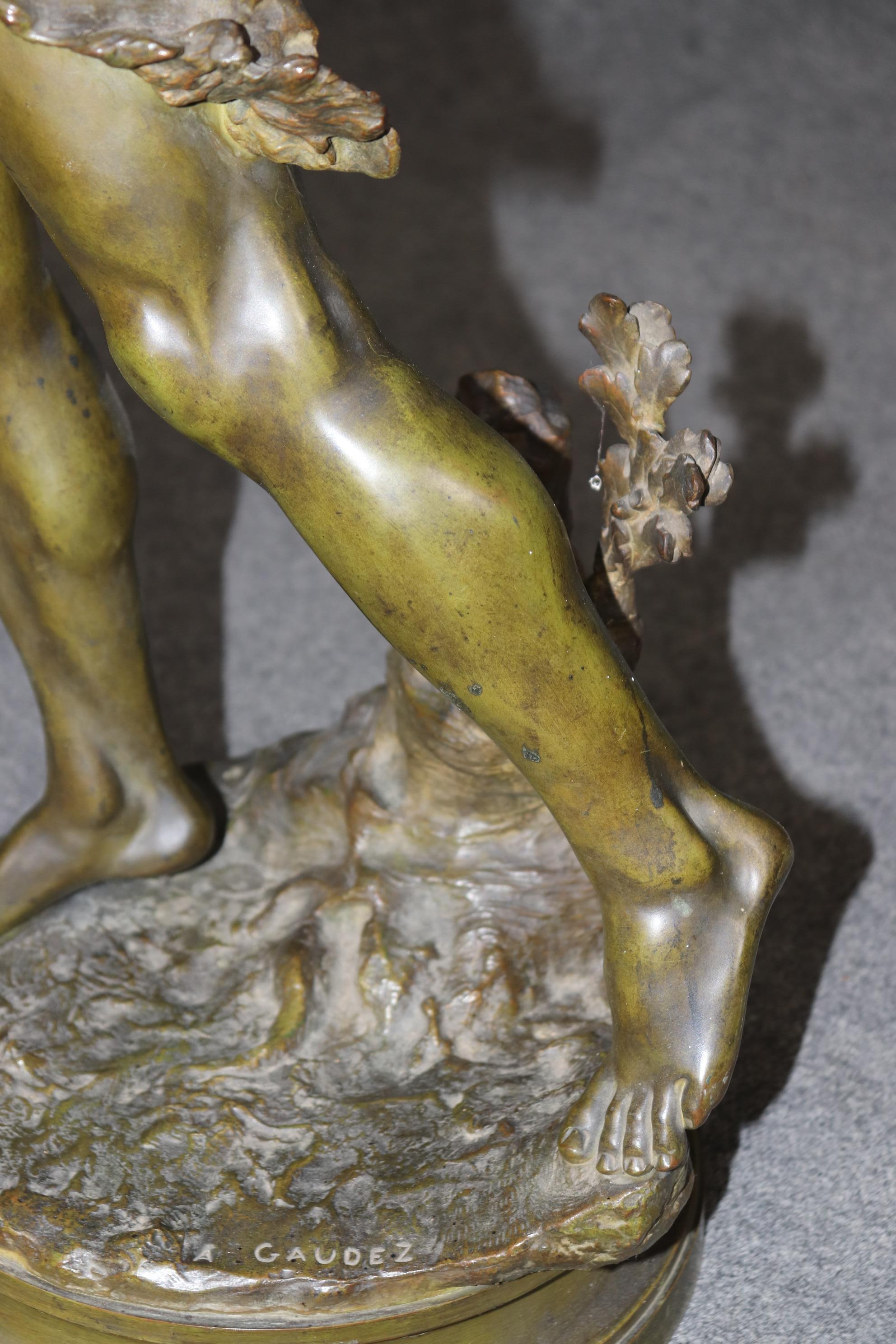 Adrien Étienne Gaudez Scultura figurativa in bronzo 