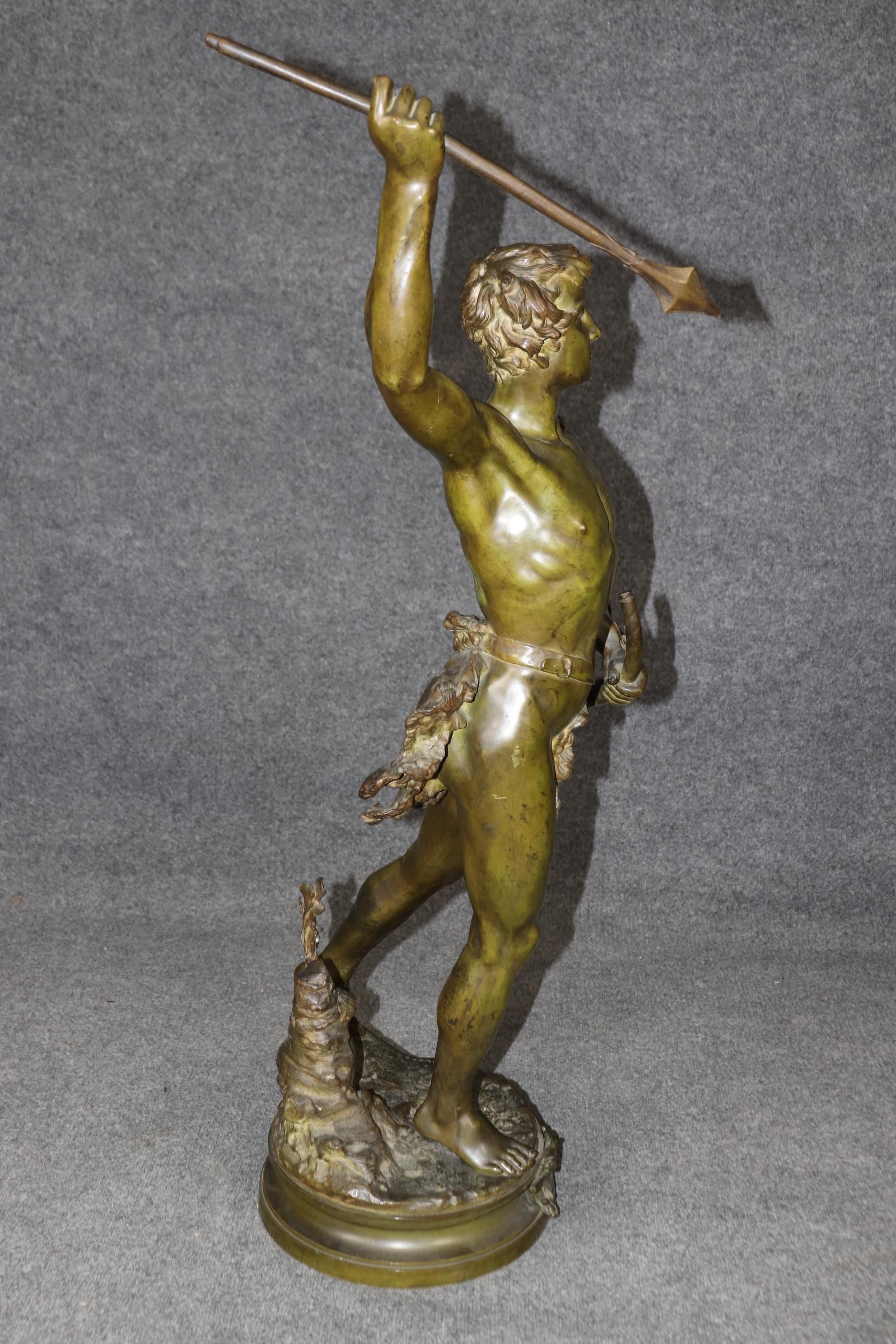 Art Nouveau Adrien Étienne Gaudez Scultura figurativa in bronzo 