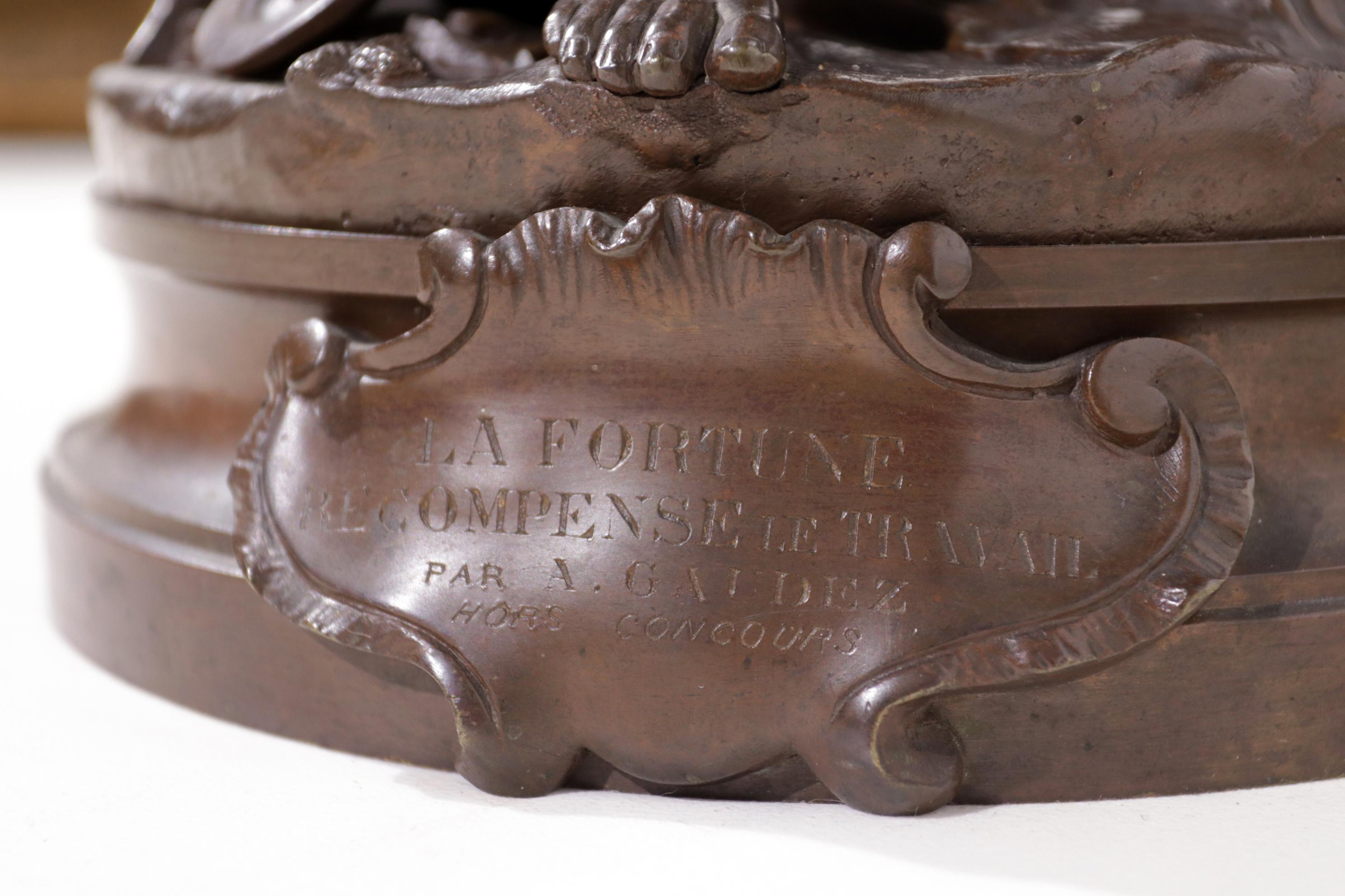 Adrien-Etienne Gaudez, French, 1845-1902 Bronze La Fortune Récomponse Le Travail For Sale 12