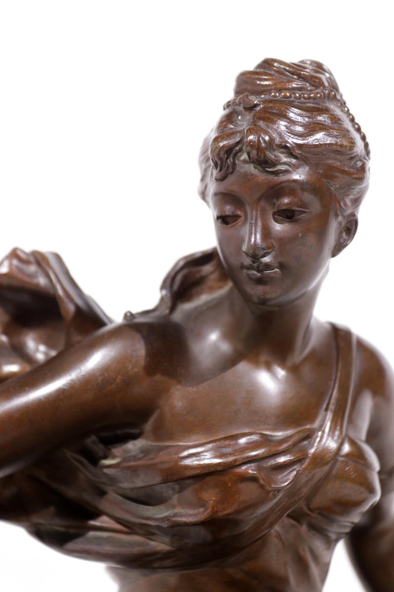 Adrien-Etienne Gaudez, French, 1845-1902 Bronze La Fortune Récomponse Le Travail In Good Condition For Sale In Boven Leeuwen, NL