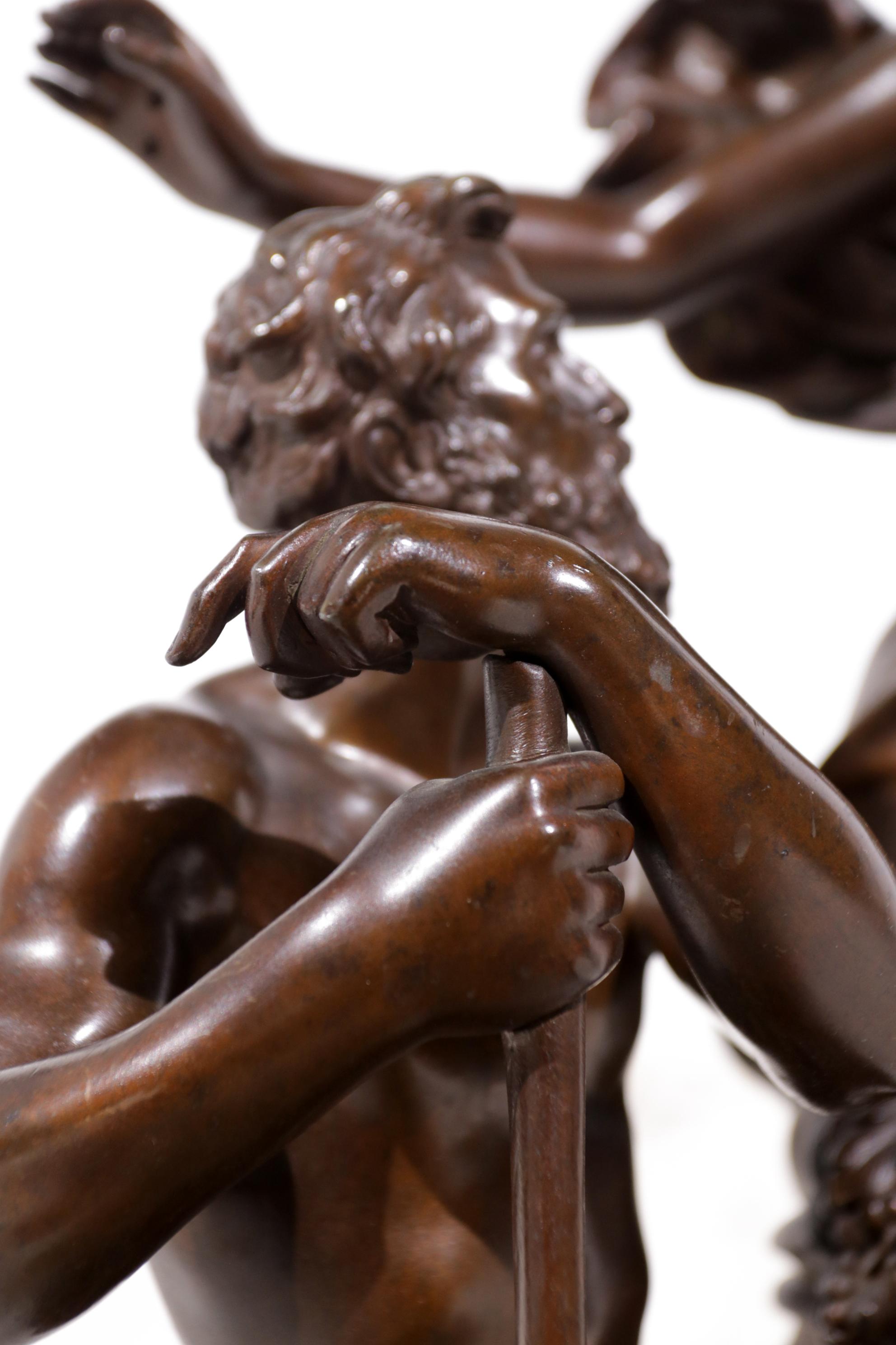 19th Century Adrien-Etienne Gaudez, French, 1845-1902 Bronze La Fortune Récomponse Le Travail For Sale