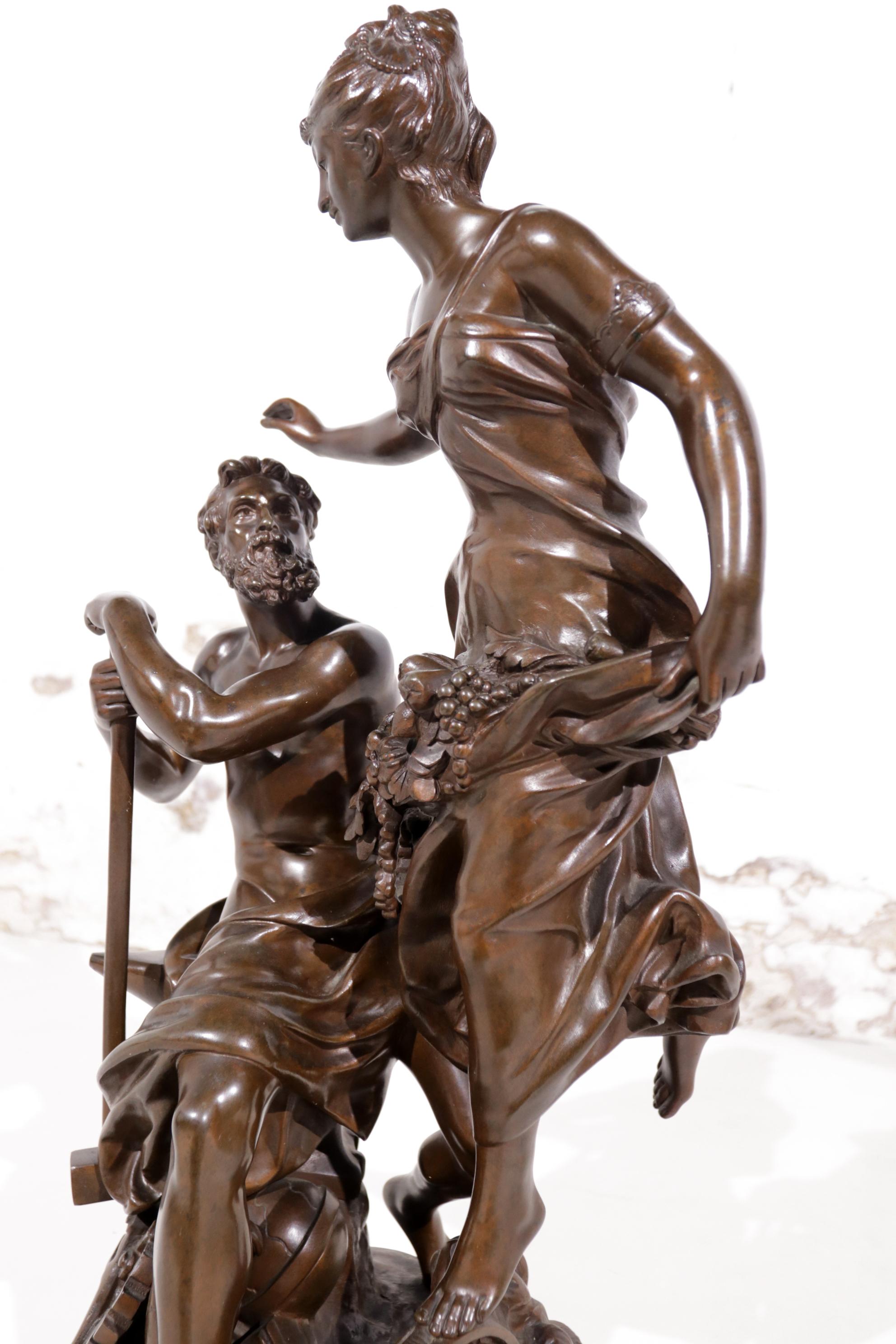 Adrien-Etienne Gaudez, French, 1845-1902 Bronze La Fortune Récomponse Le Travail For Sale 3