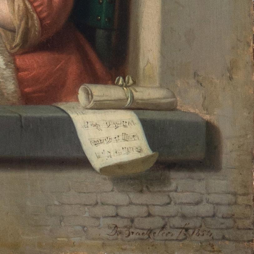 Duetto dell'amante, scena d'interno olandese, Trinità di Bach, violino, romanticismo, chitarra in vendita 1