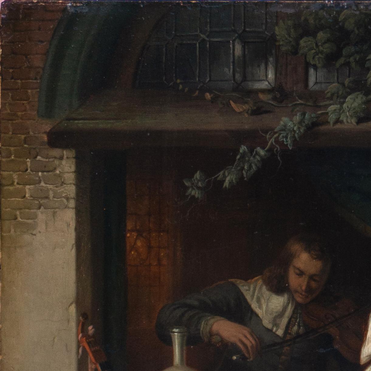 Duetto dell'amante, scena d'interno olandese, Trinità di Bach, violino, romanticismo, chitarra in vendita 4