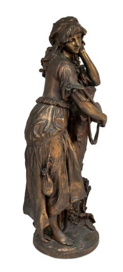 Escultura de bronce patinado "Mignon" de Adrien Gaudez