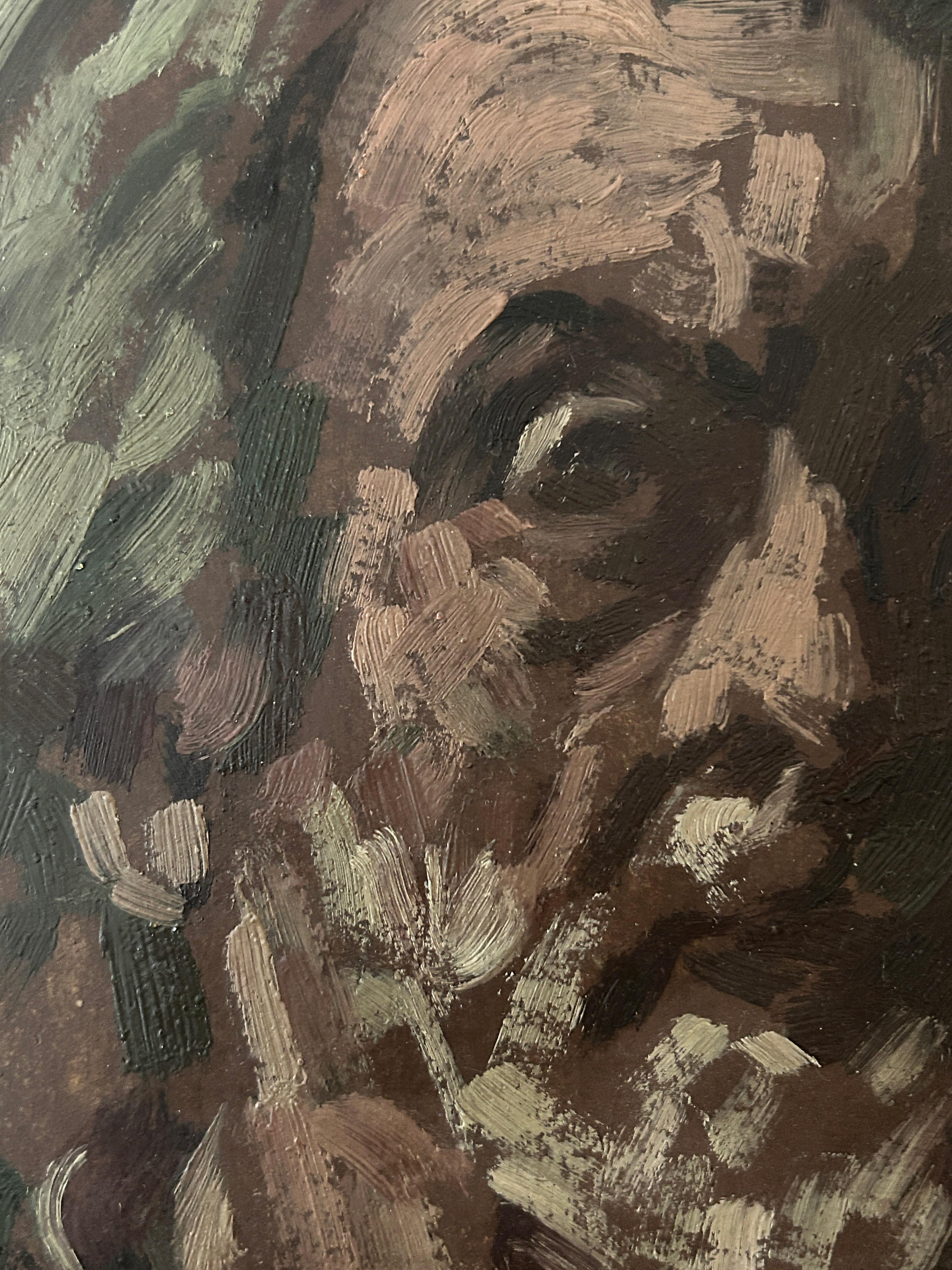 Adrien Godien, Selfportrait, oil on canvas For Sale 2