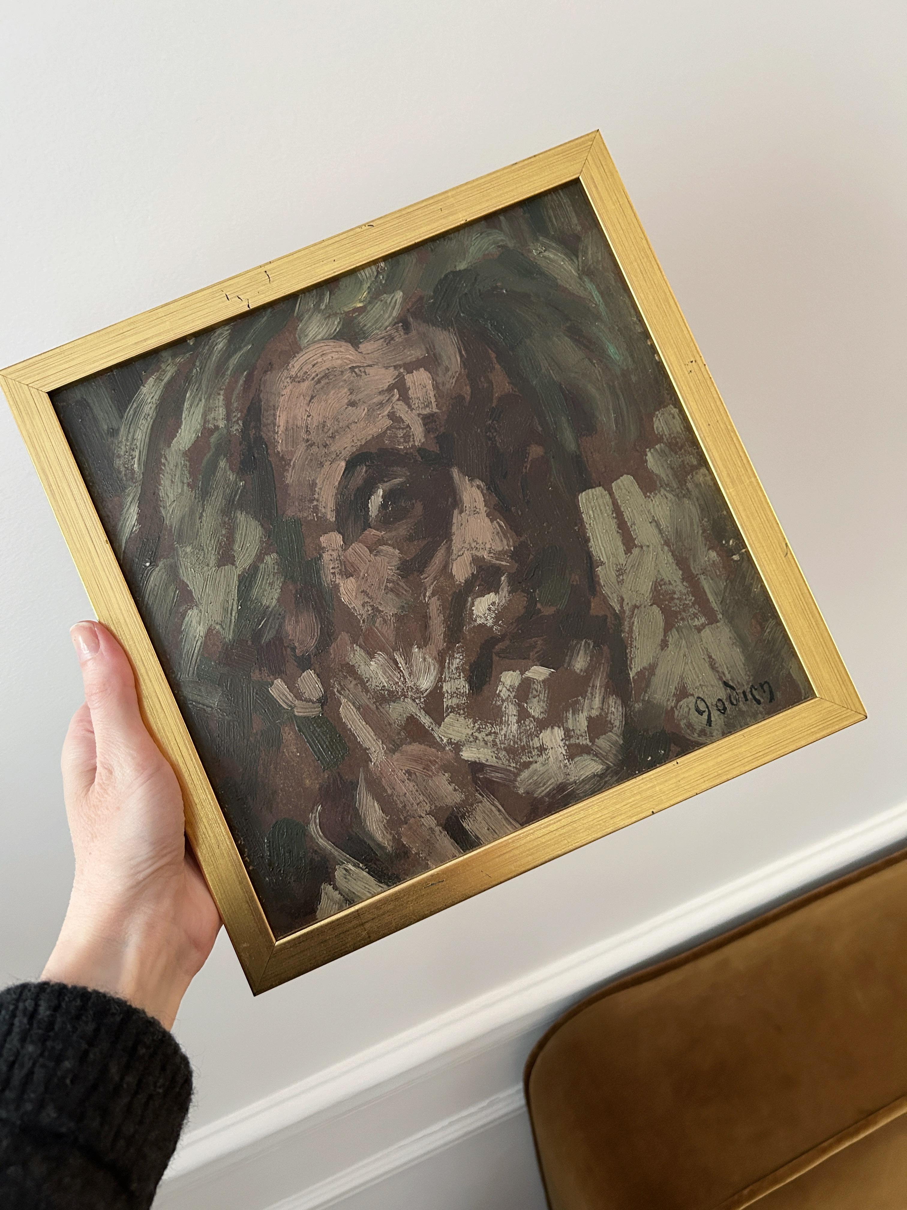 Adrien Godien, Selfportrait, oil on canvas For Sale 4