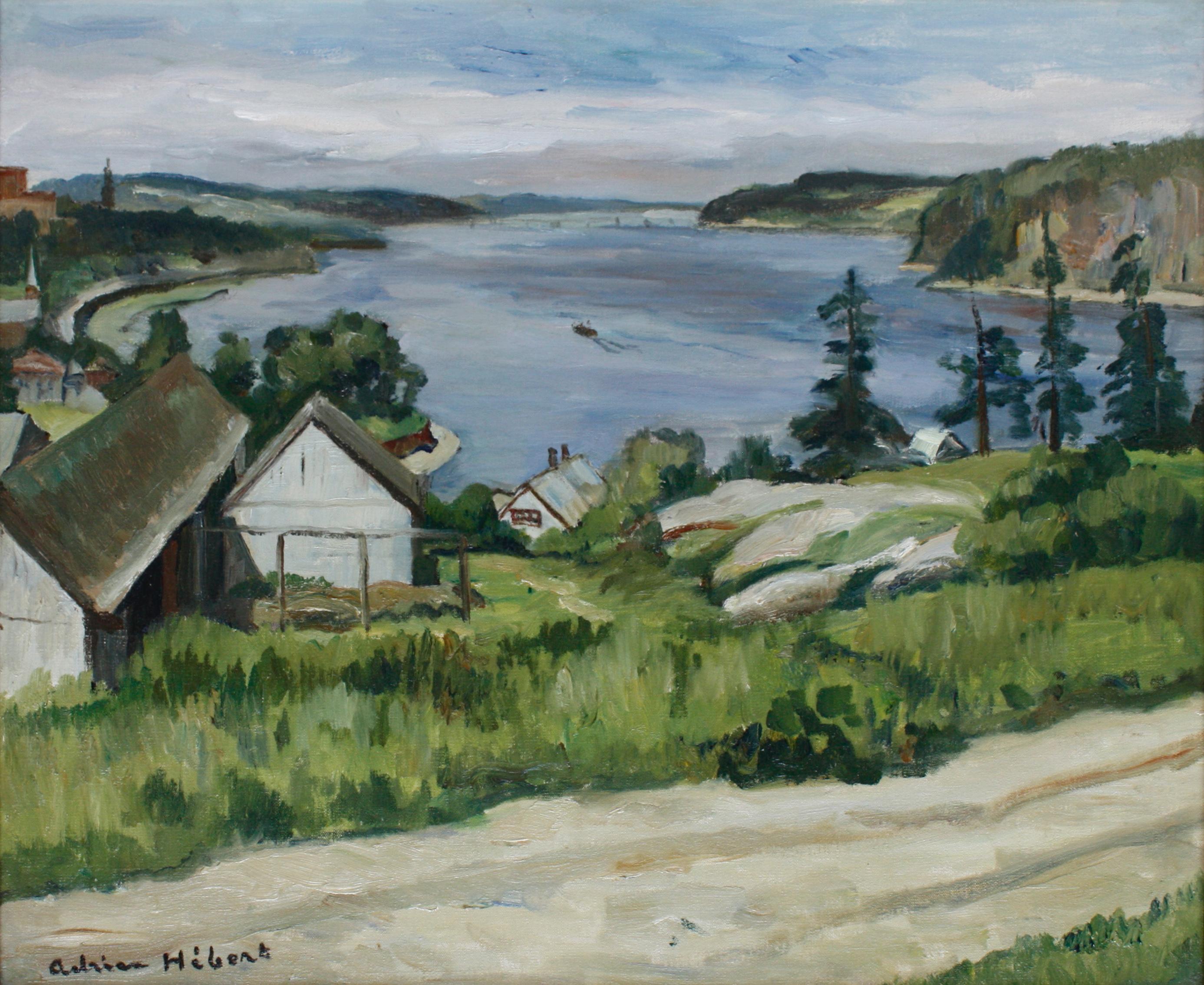 Adrien Hébert Landscape Painting - Scene at the lake