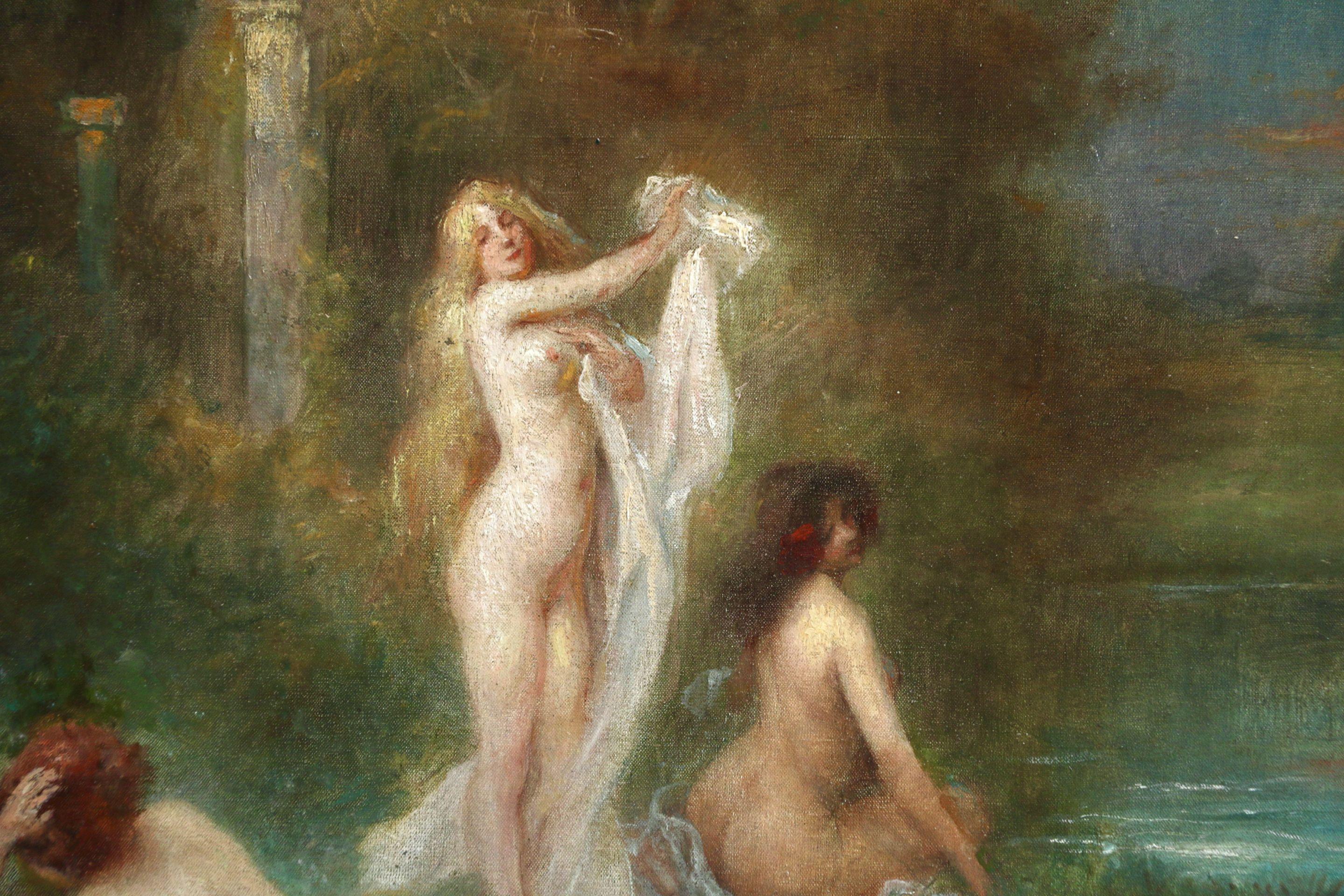 Les Baigneuses - Clair De Lune - Painting by Adrien-Henri Tanoux