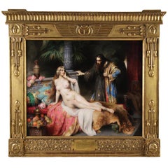Orientalisches nacktes Odalisken-Ölgemälde auf Leinwand „ Thais“ von Adrien Tanoux, 1920