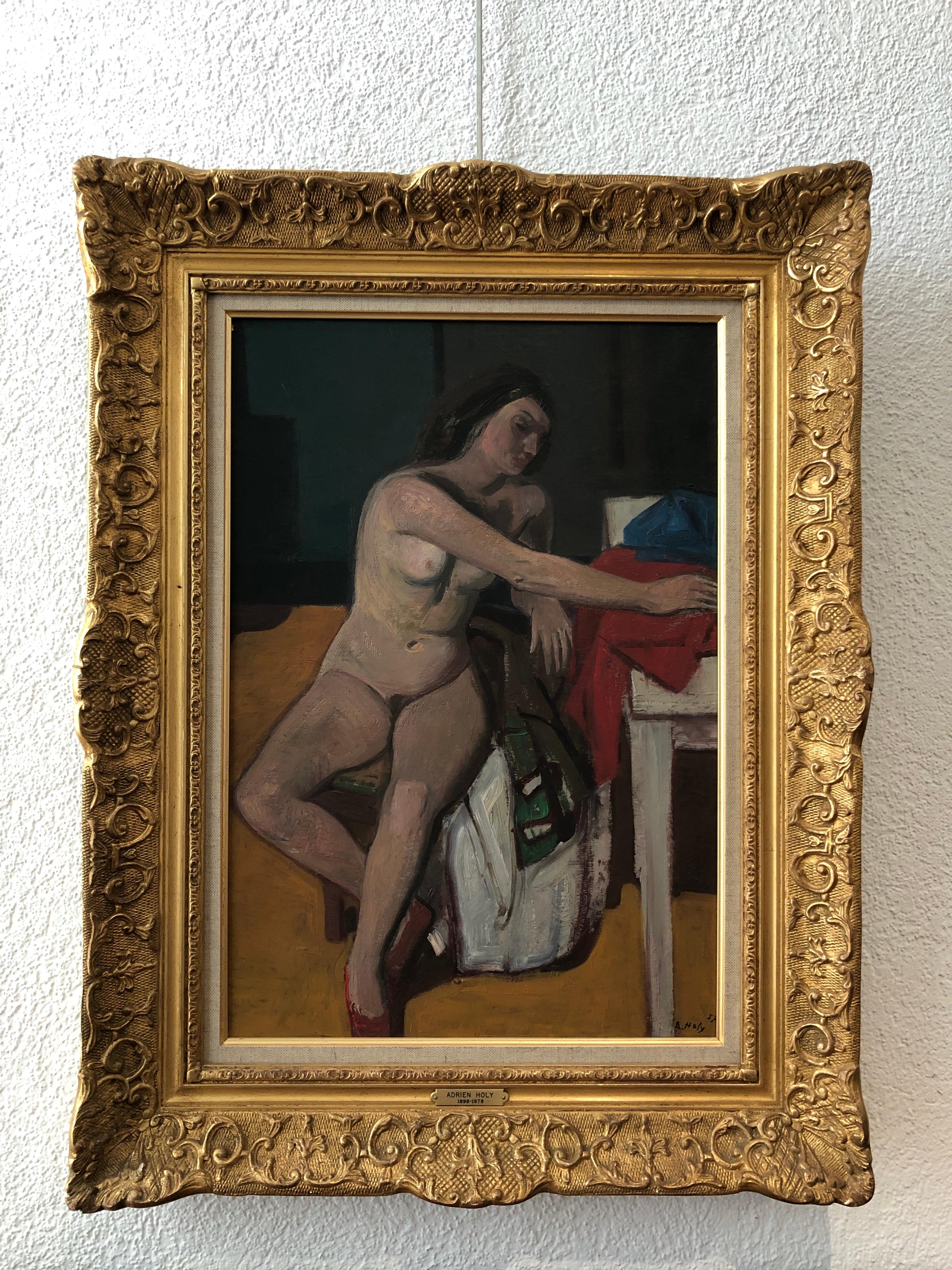 The model - Painting by Adrien Holy