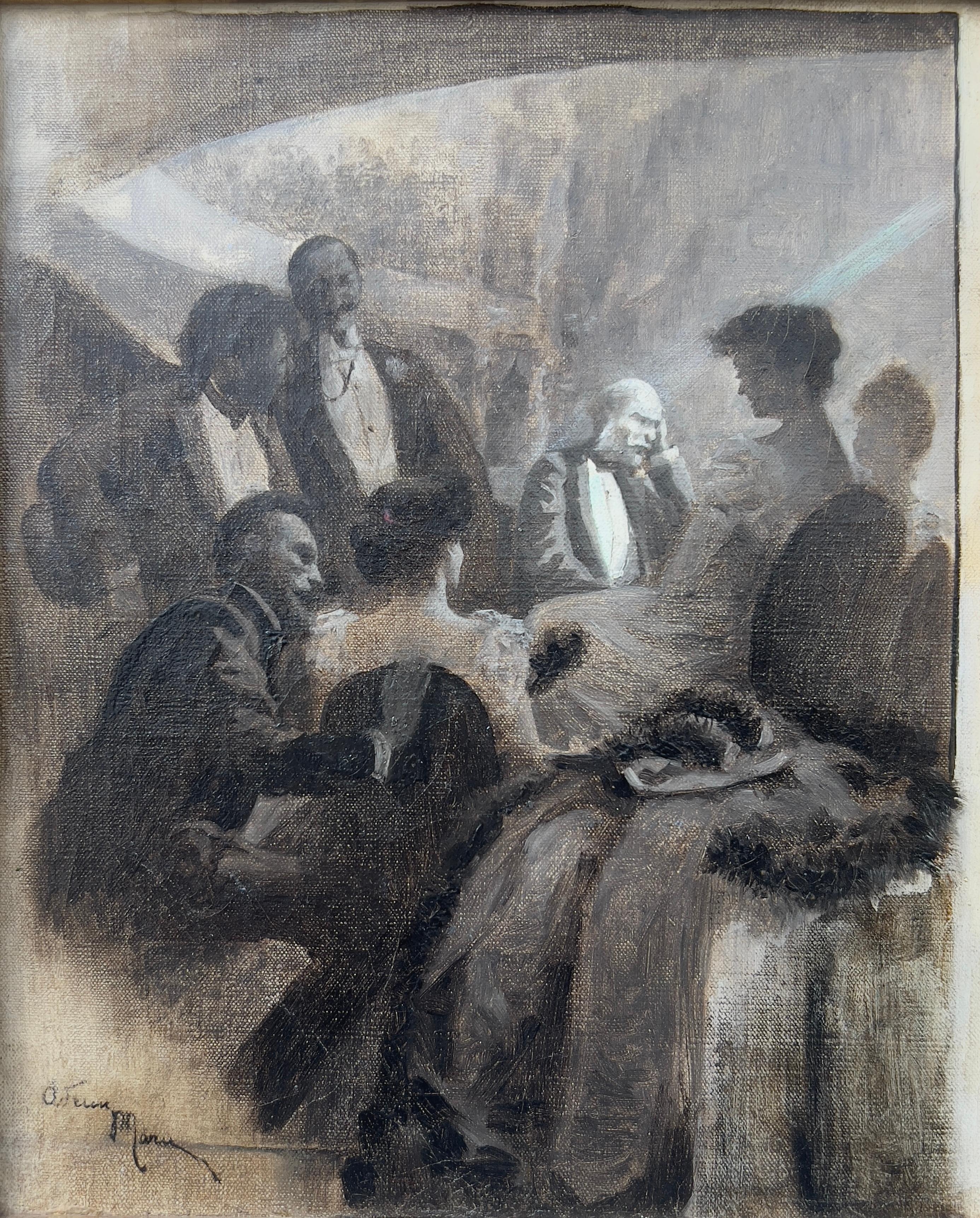 Adrien Marie, Dans la Loge, Huile sur toile en venta 1