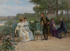 Antique Adrien Moreau French, 1843-1906 La Demande en Marriage